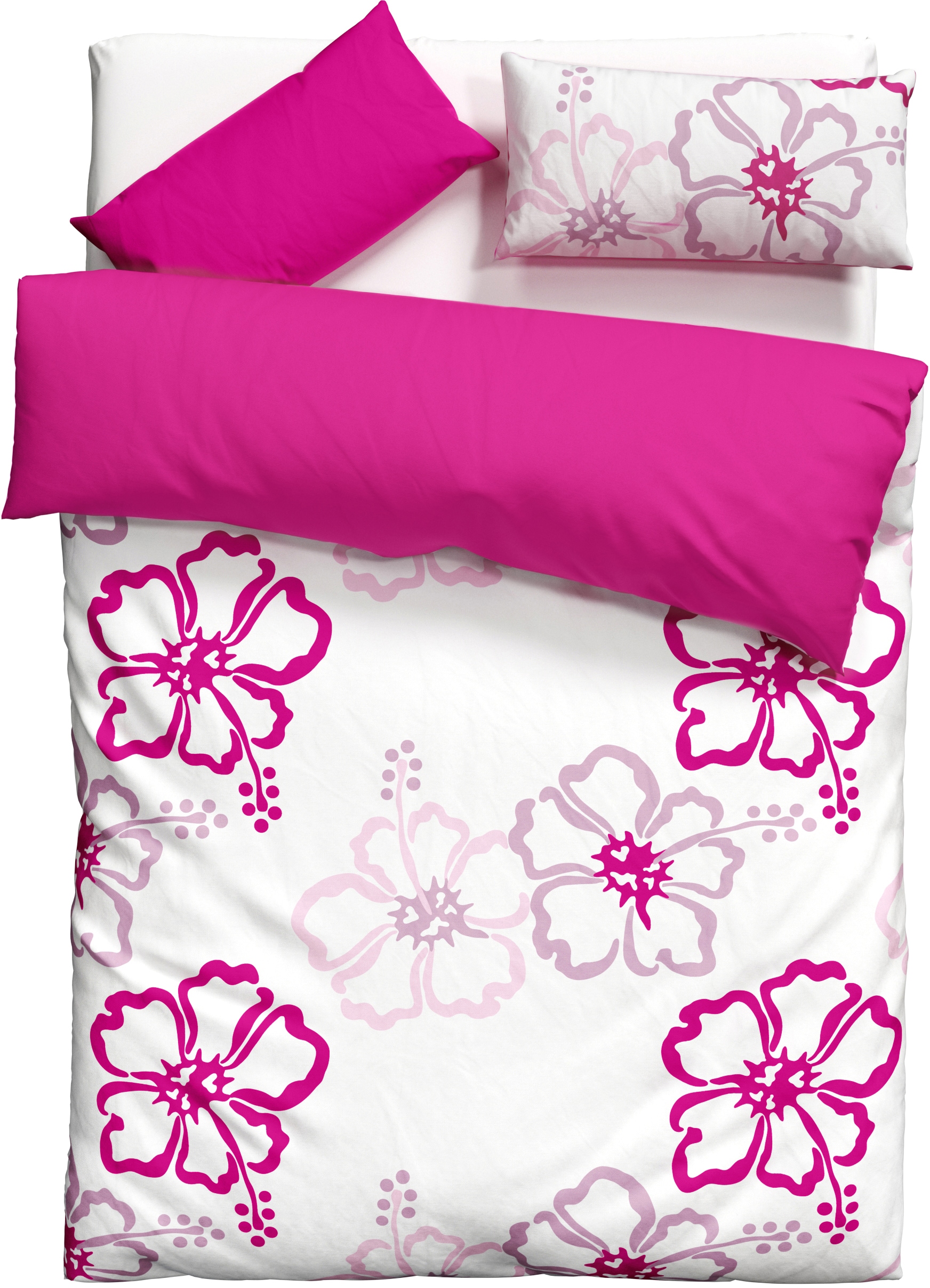 my home Wendebettwäsche »Litschi« 2 tlg. ab Grösse 135x200 cm, mit Blumen, in 2 Qualitäten erhältlich, Hawaii