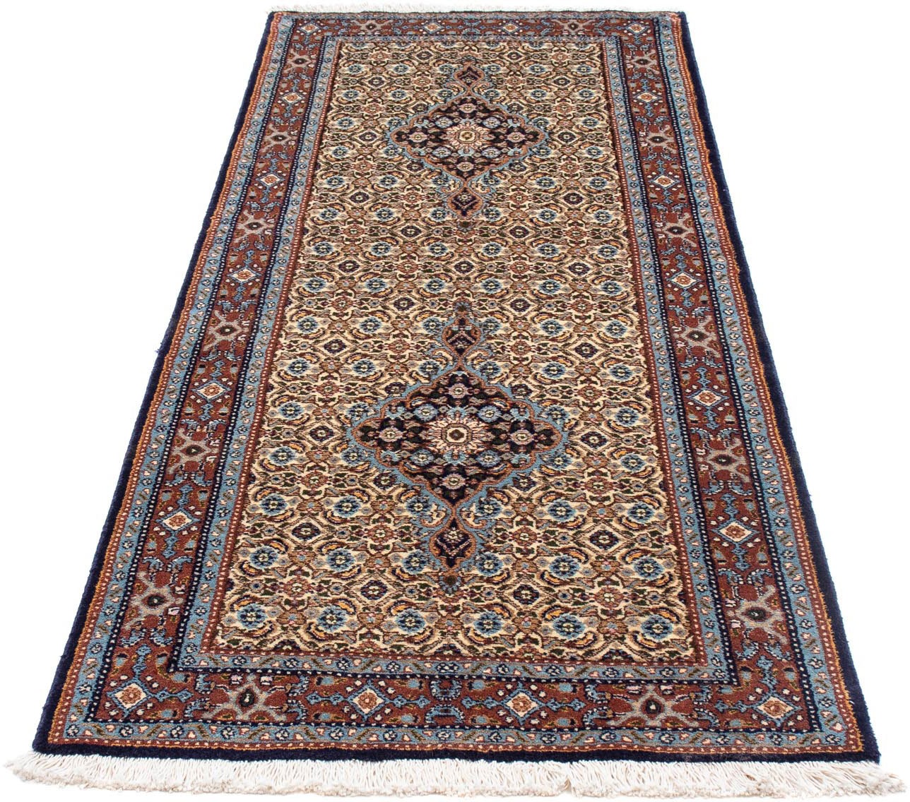 Image of morgenland Hochflor-Läufer »Moud Medaillon Beige 293 x 79 cm«, rechteckig, 1 mm Höhe, Unikat mit Zertifikat bei Ackermann Versand Schweiz