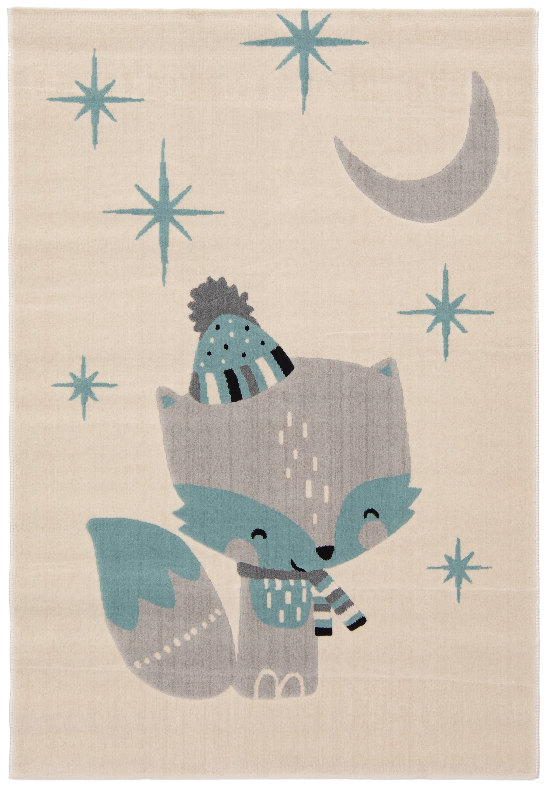 Image of Primaflor-Ideen in Textil Kinderteppich "COCOON - Sternenfuchs" rechteckig 6 mm Höhe Kurzflor, Motiv Fuchs