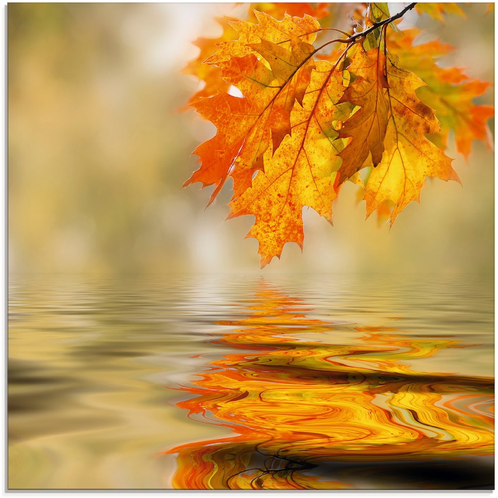 Artland Glasbild »Herbstblatt«, Blätter, (1 St.)