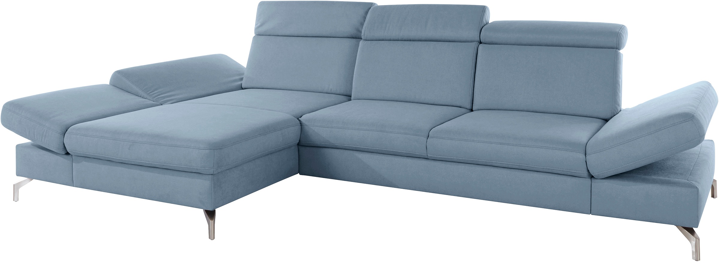 sit&more Ecksofa »Brisbane L-Form« Fusshöhe 12 cm, inklusive Sitztiefen-, Armteil- und Kopfteilverstellung