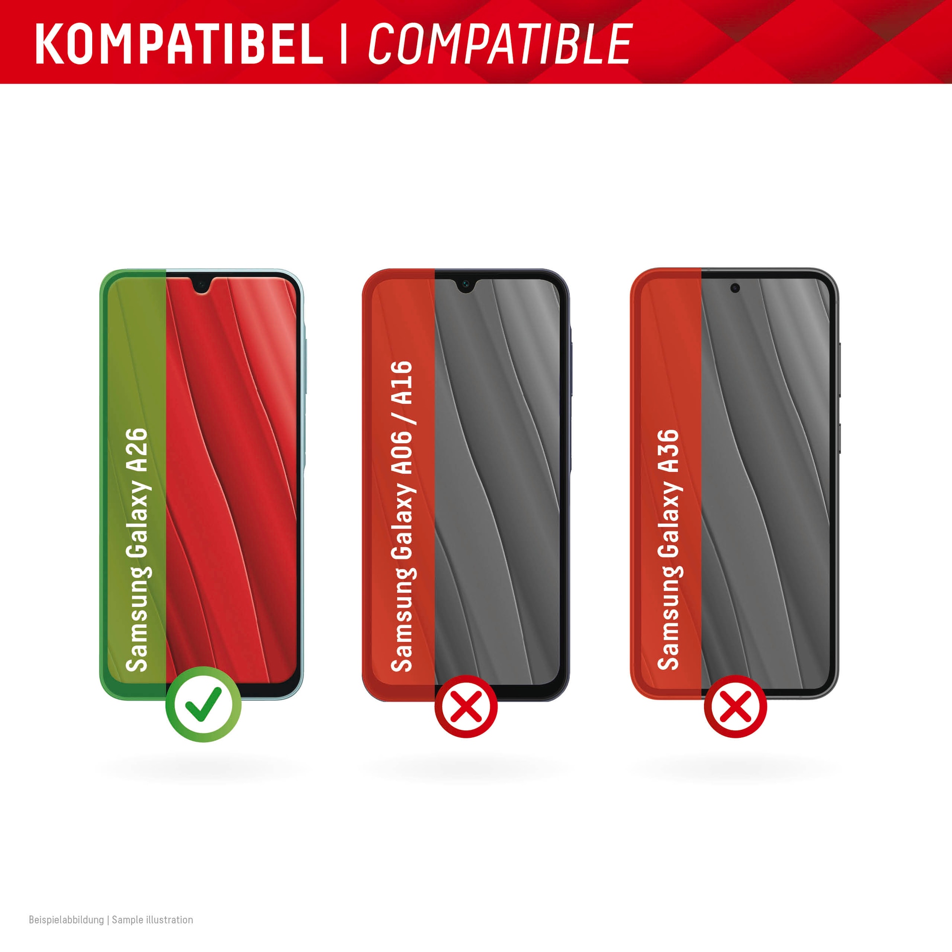 Displex Displayschutzglas »Smart Glass Screen Protection - ultra-dünn, unzerbrechlich, unsichtbar«, für Samsung Galaxy A26, Displayschutzfolie, Schutzfolie, Bildschirmschutz, kratz- & stossfest
