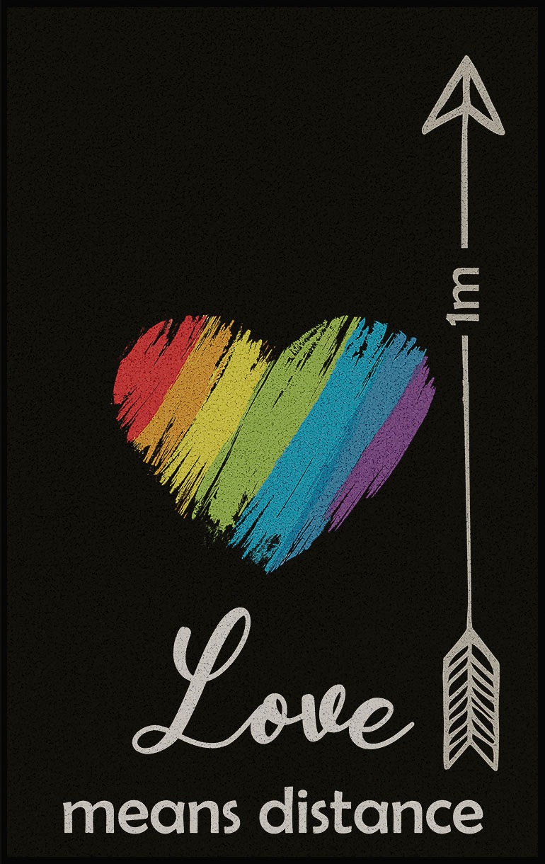 Image of wash+dry by Kleen-Tex Teppich »LoveMeansDistance«, rechteckig, 7 mm Höhe, mit Spruch, rutschhemmend, waschbar, Wohnzimmer bei Ackermann Versand Schweiz