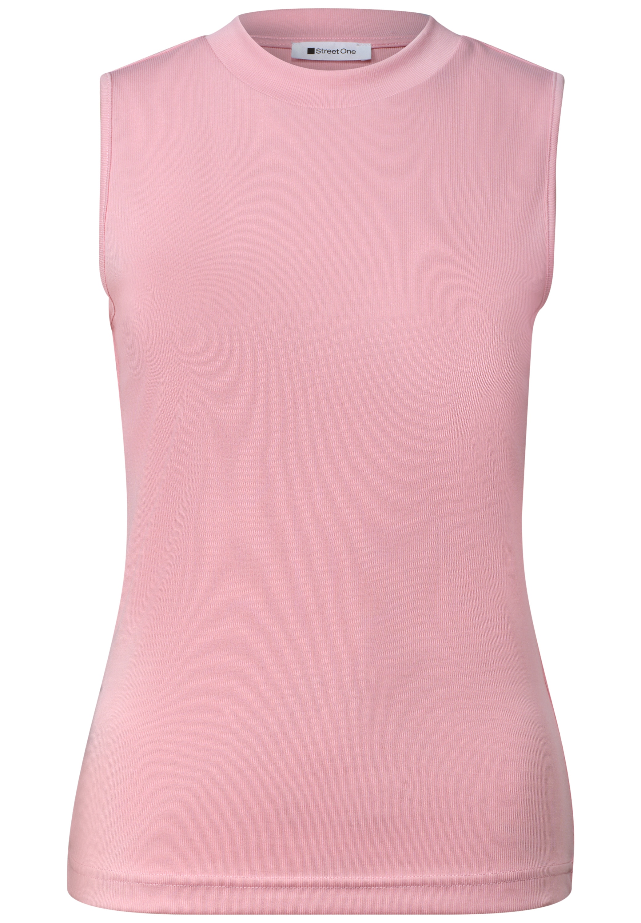 STREET ONE Shirttop Sommer-Top im Silk-Look mit Turtle Neck