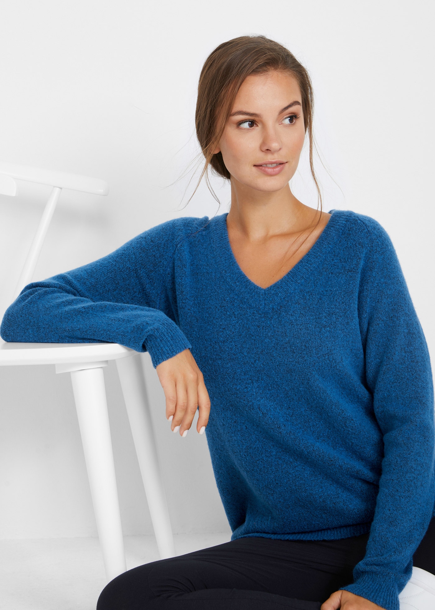 bonprix Strickpullover »Strickpullover mit V-Ausschnitt, Oversized Fit«, Strickpullover mit V-Ausschnitt, Oversized Fit
