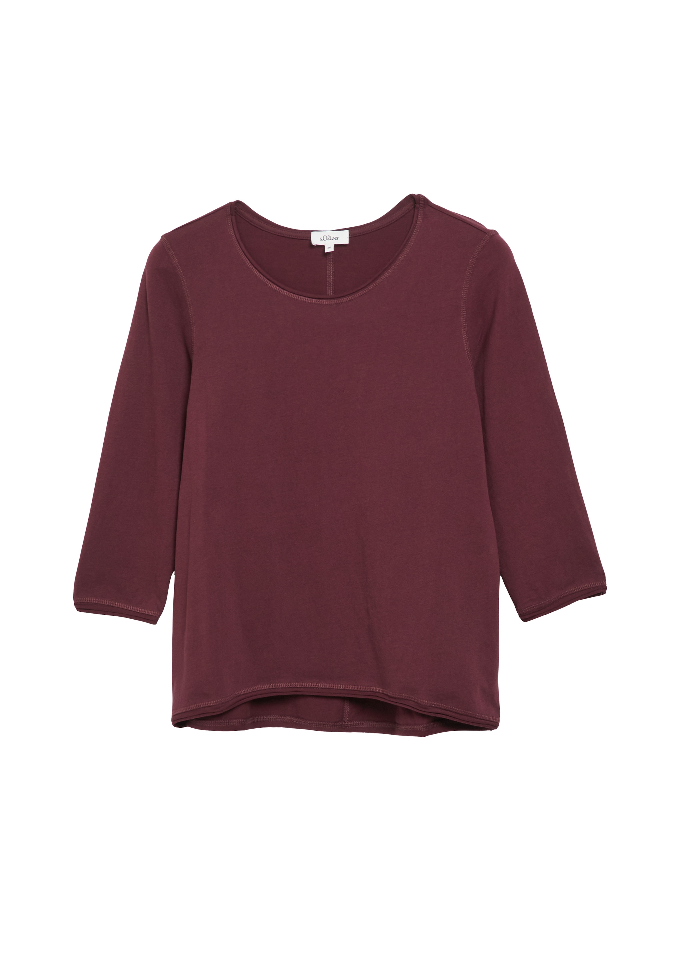 s.Oliver Rundhalsshirt 7/8-Arm Sommershirt mit Rundhals