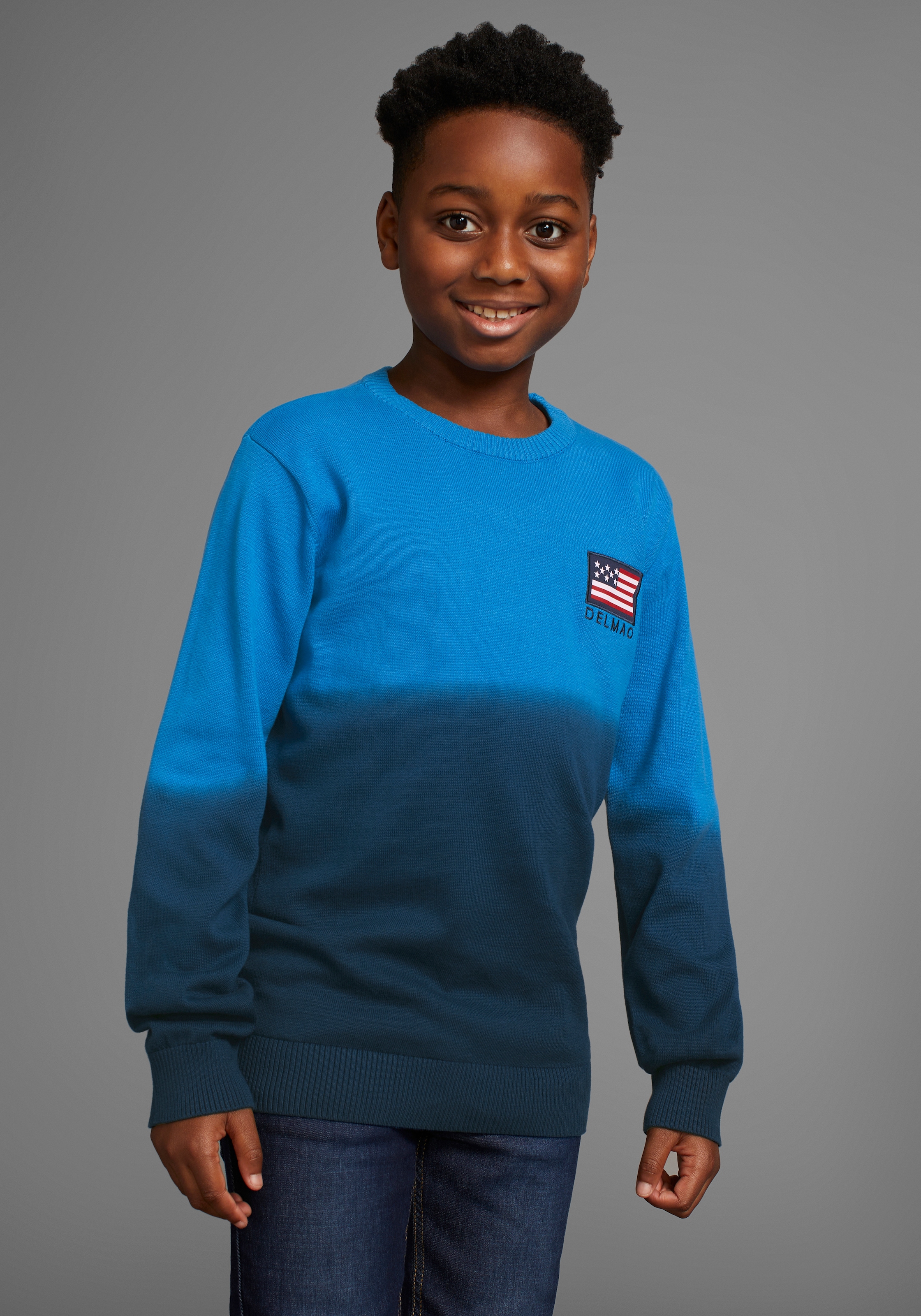 Image of DELMAO Strickpullover "Modische Feinstrickpullover für Jungen", in tollem Farbverlauf