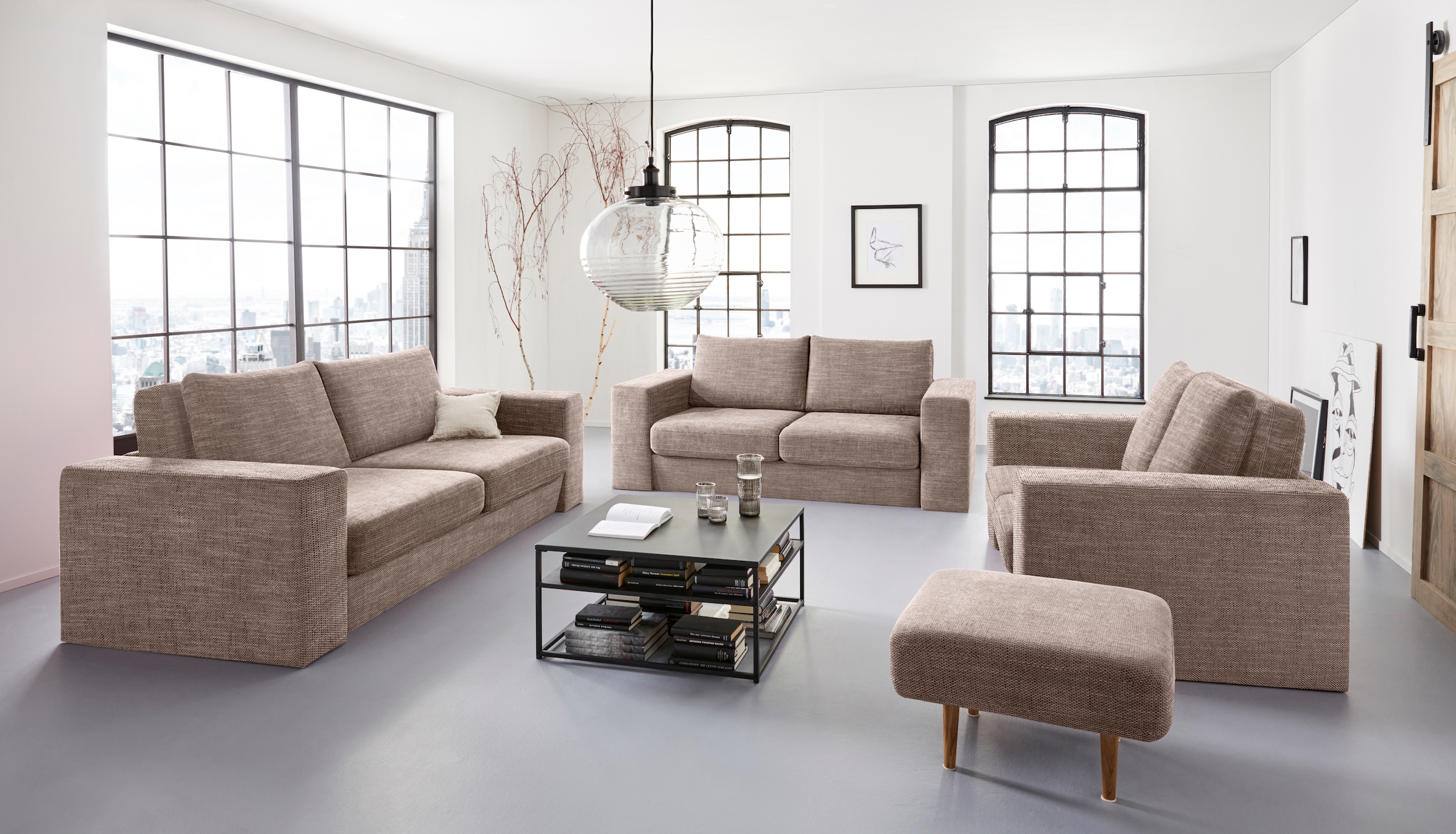 LOOKS by Wolfgang Joop 2-Sitzer »Looksv«, Verwandlungssofa: aus Sofa wird Sofa mit 2 Hockern