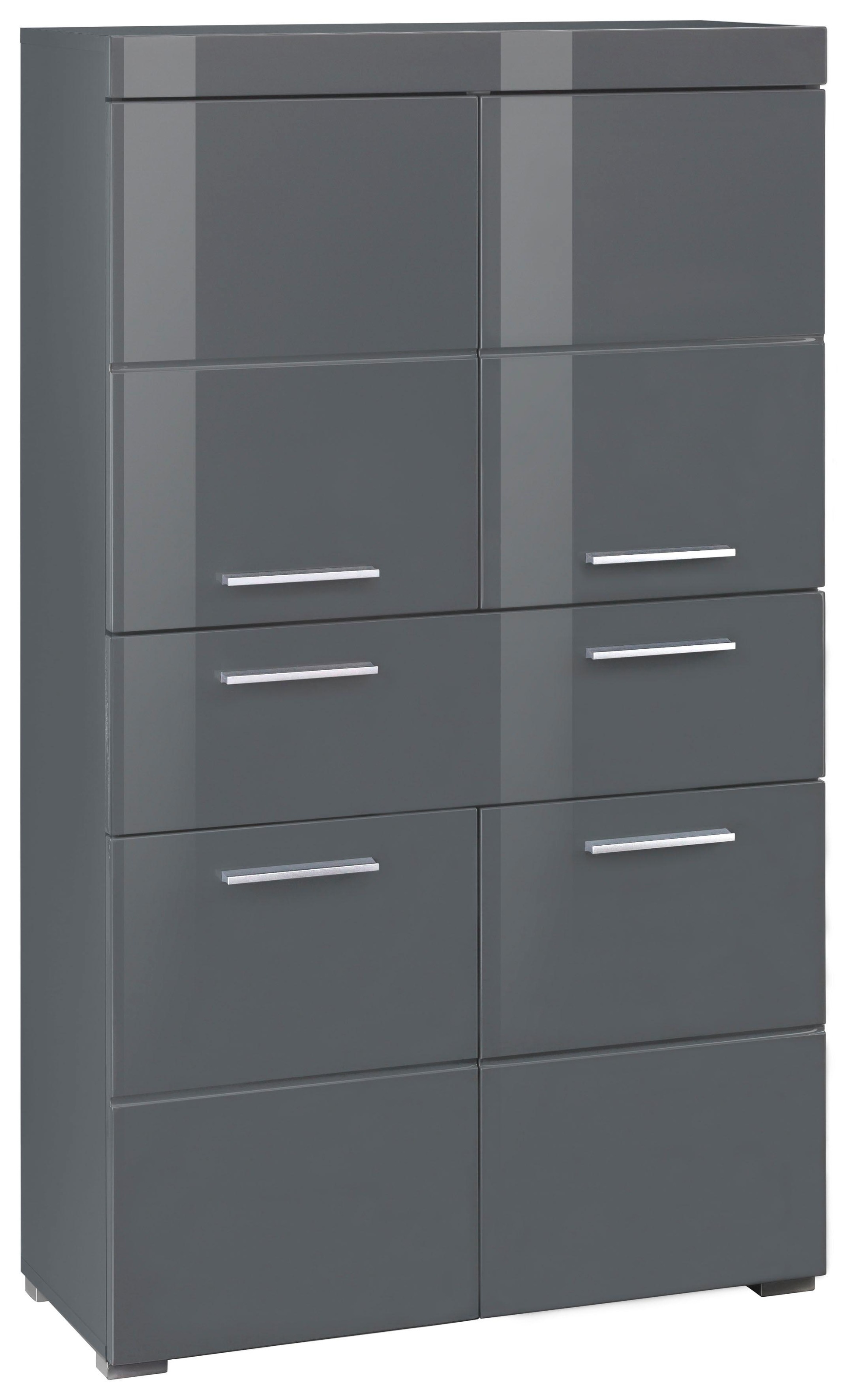 Image of trendteam Midischrank »Amanda«, Breite 73 cm, Badezimmerschrank mit 1 grossen Schubkasten und 4 Türen, MDF-Fronten in Hochglanz- oder Holzoptik bei Ackermann Versand Schweiz