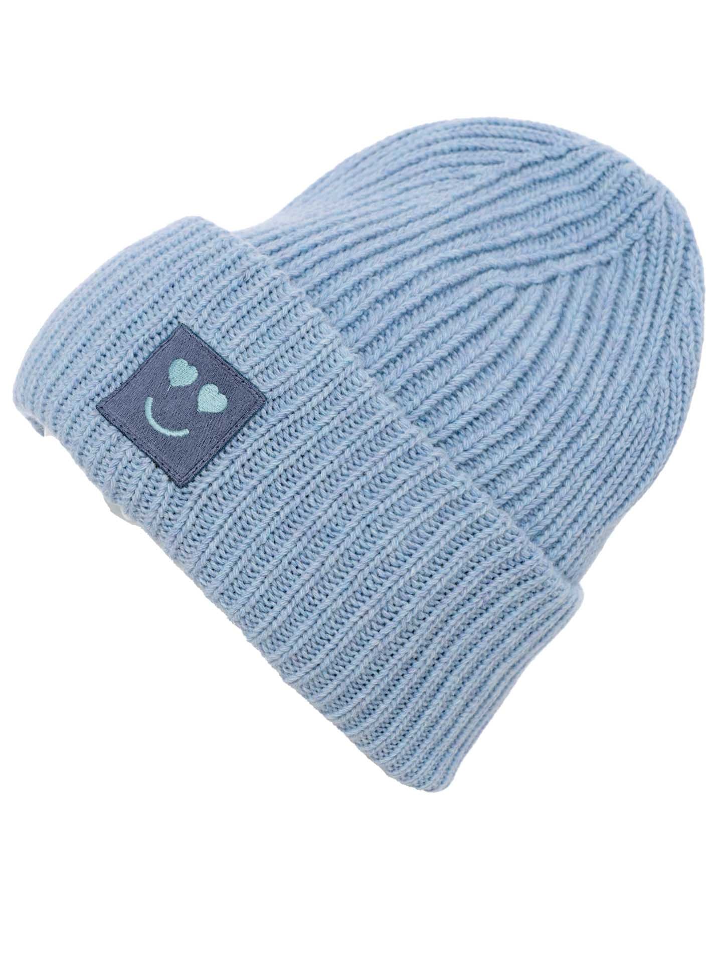 Zwillingsherz Bonnet tricoté »Smile« Grobstrick, Smile Patch