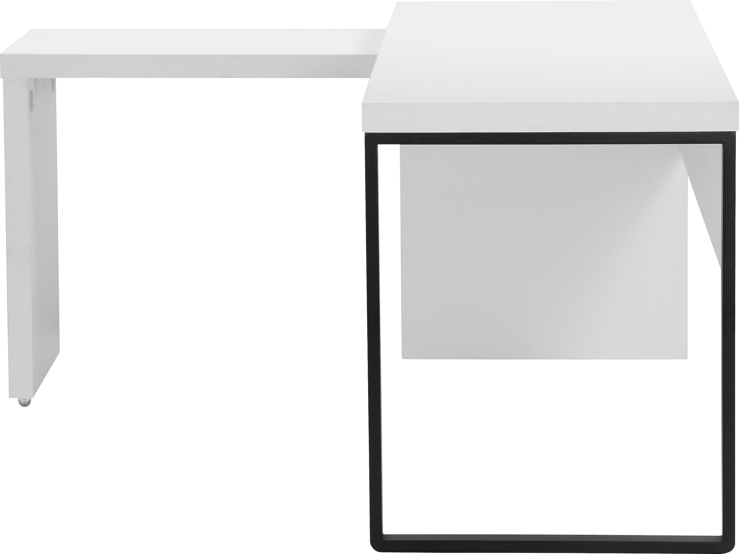 Places of Style Schreibtisch »Maniago, Computertisch;«, weisser Eckschreibtisch mit rollbarem Element, 140x81-131 cm