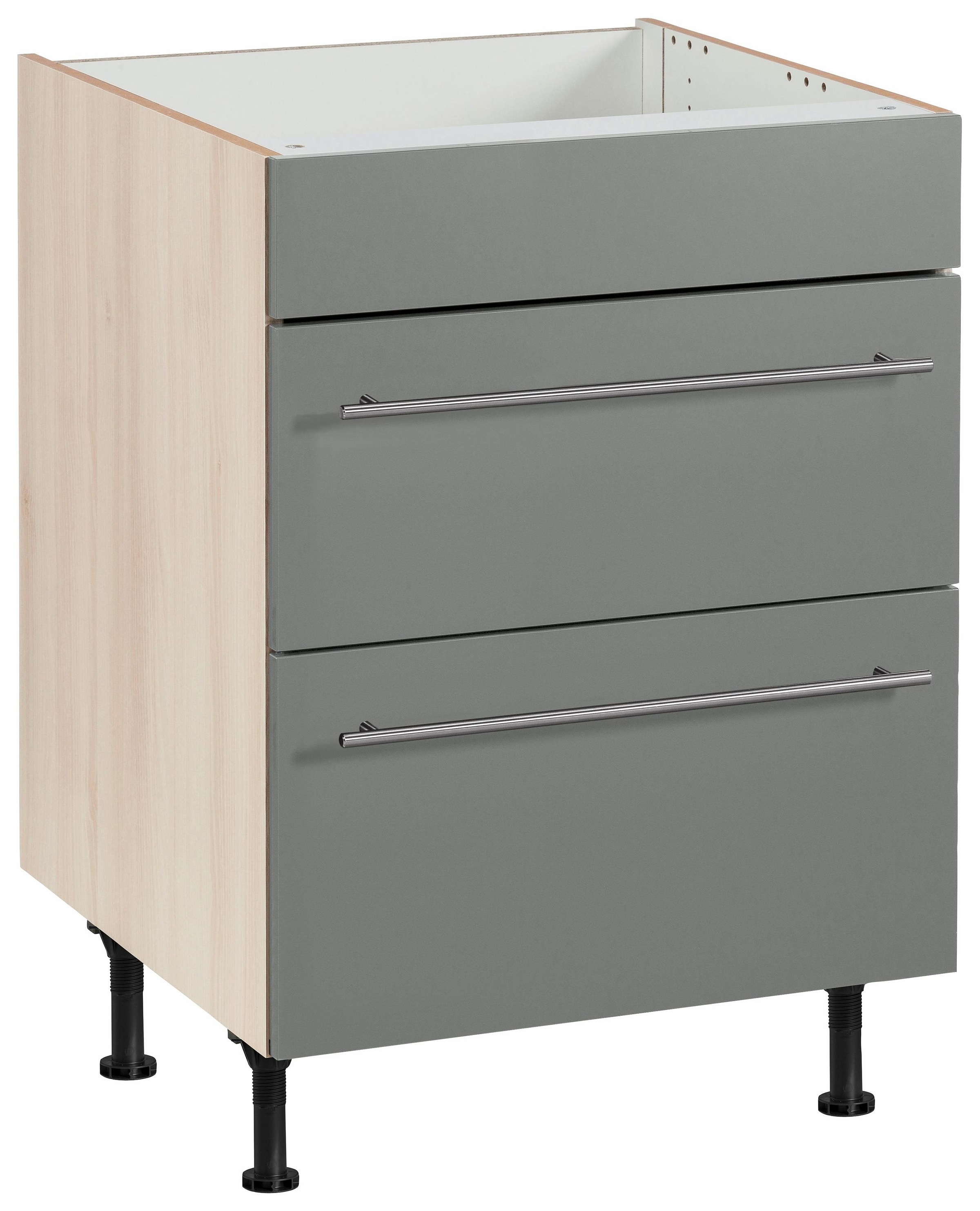 Image of OPTIFIT Kochfeldumbauschrank »Bern«, 60 cm breit, mit 2 grossen Auszügen, mit höhenverstellbaren Füssen, mit Metallgriffen bei Ackermann Versand Schweiz