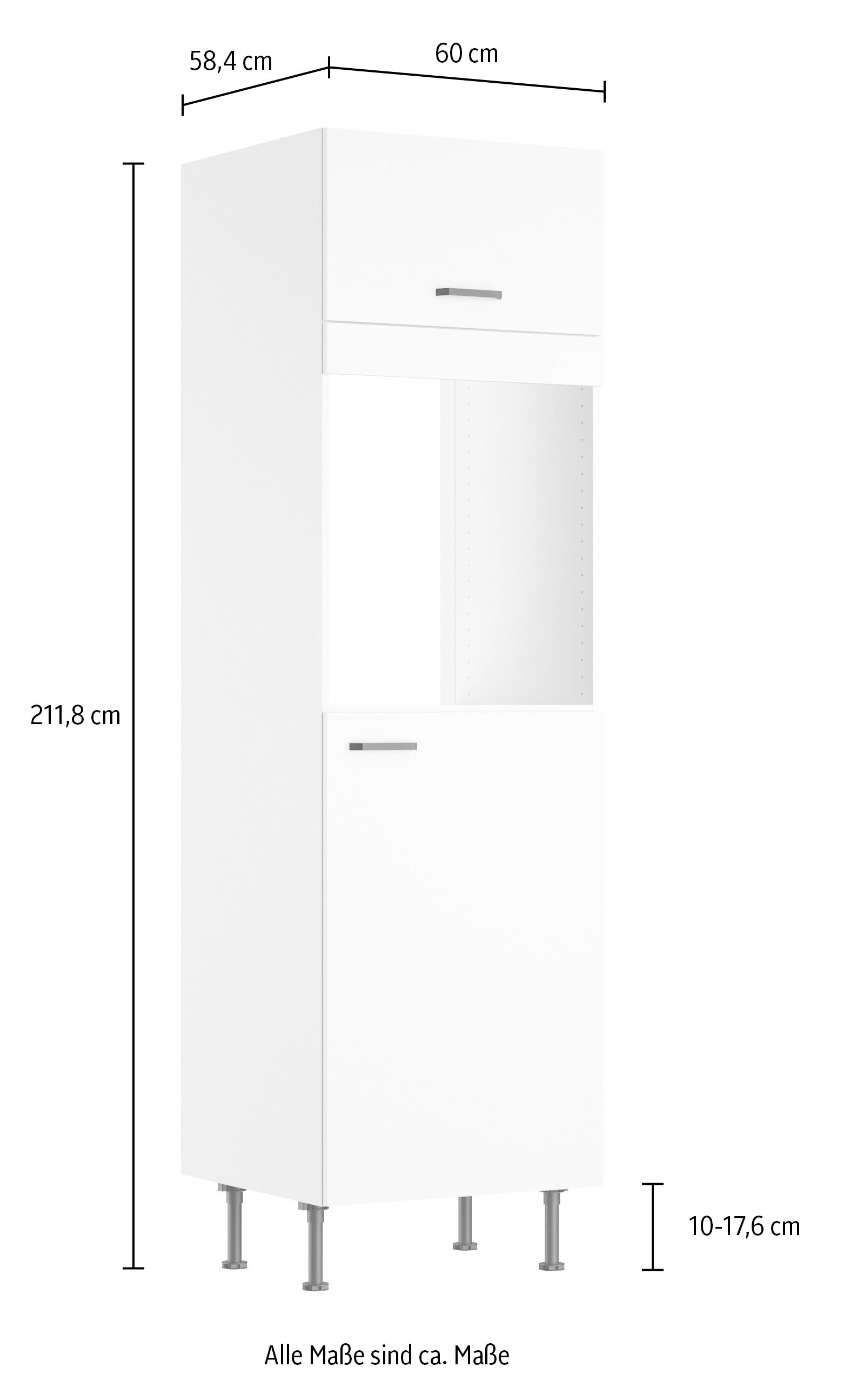 KOCHSTATION Backofen/Kühlumbauschrank »KS-Paula« 60 cm breit, 211 cm hoch, mit 1 Klappe, 1 Tür