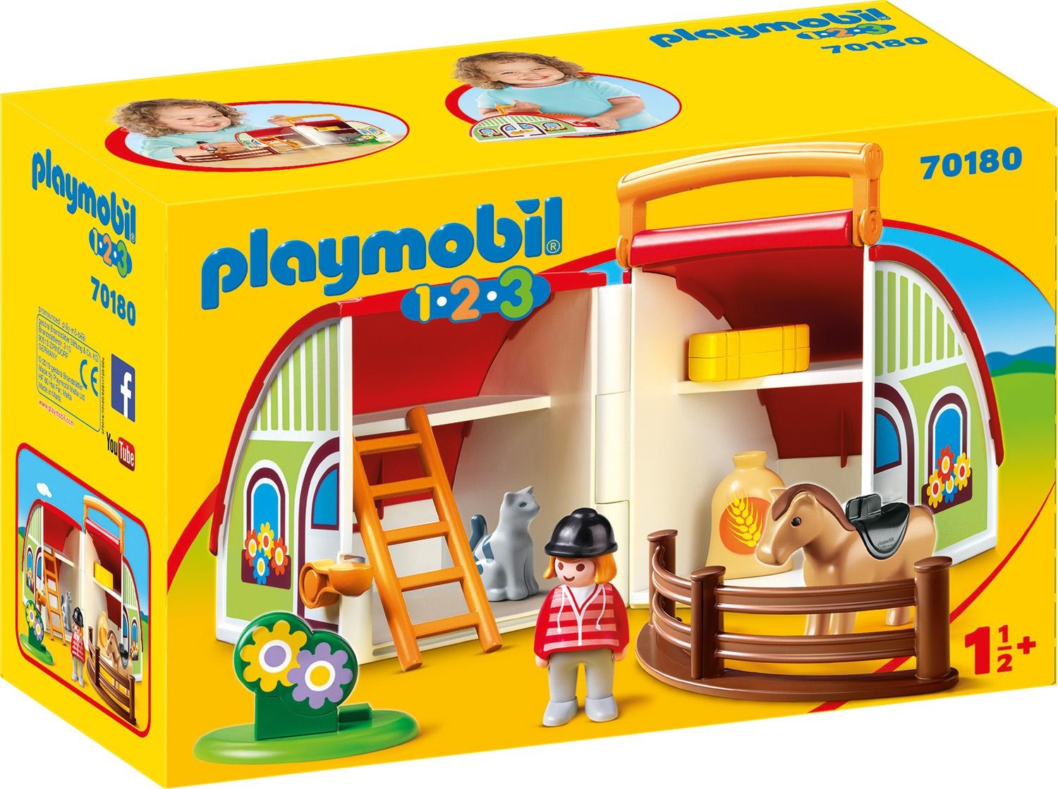 Image of Playmobil® Konstruktions-Spielset »Mein Mitnehm-Reiterhof (70180), Playmobil 1-2-3«, Made in Europe bei Ackermann Versand Schweiz