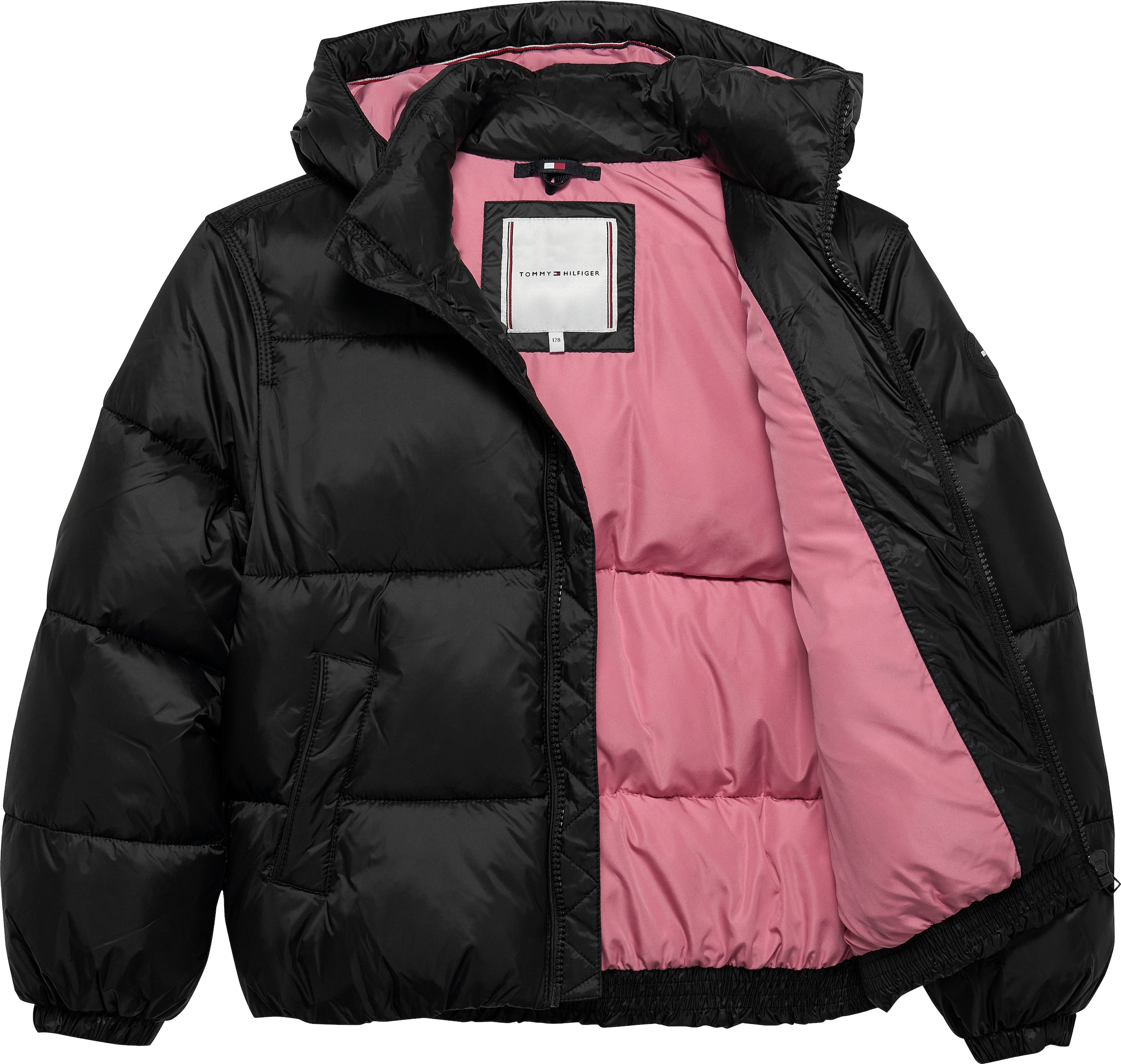 Tommy Hilfiger Veste matelassée »HOODED SHINY PUFFER JACKET« mit Kapuze Kinder bis 16 Jahre