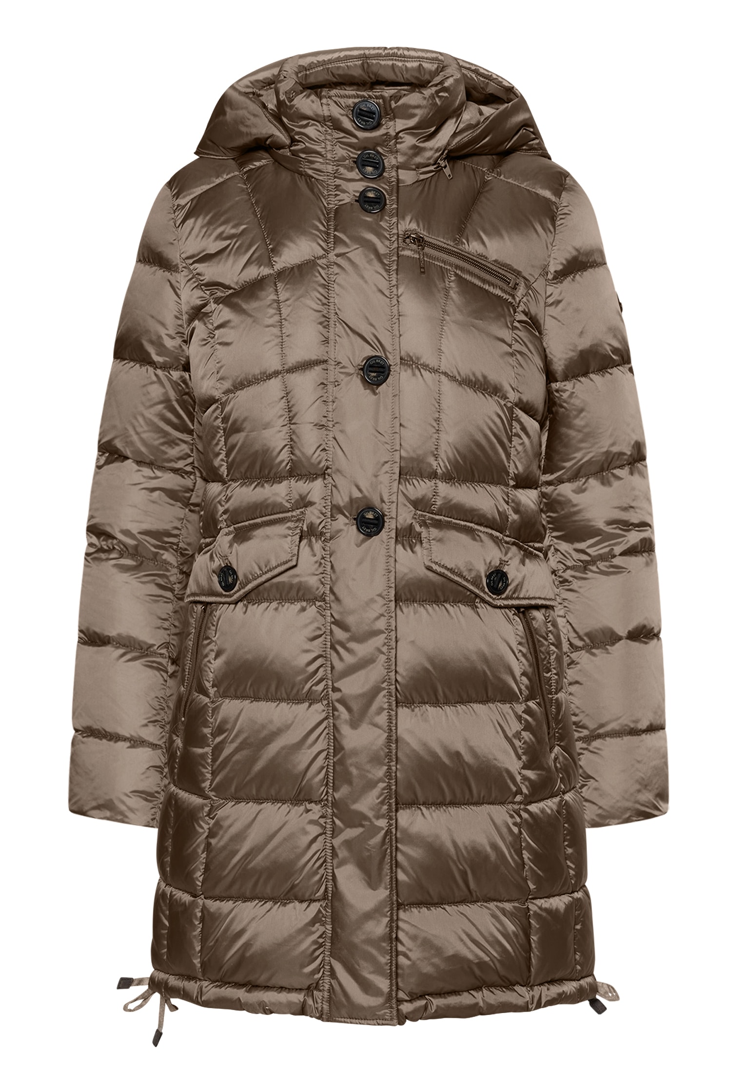Gil Bret Manteau matelassé Manteau d'hiver avec capuche amovible et fermeture éclair / patte de boutonnage