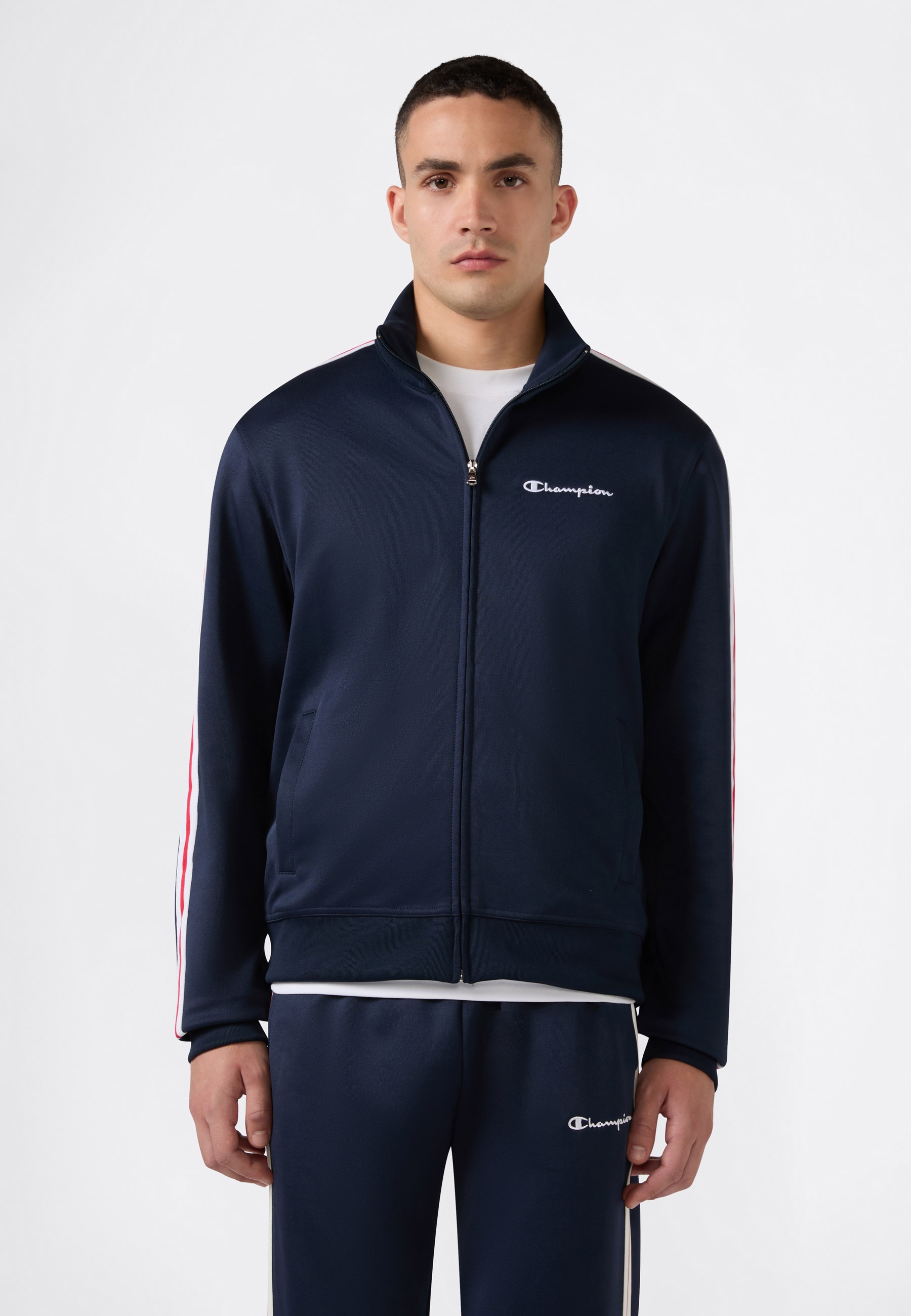 Image of Champion Sweatshirt "SPORTWEAR TRACK TOP Standard Fit", mit sportlicher Optik, Standard Fit, aus Polyester und Baumwolle