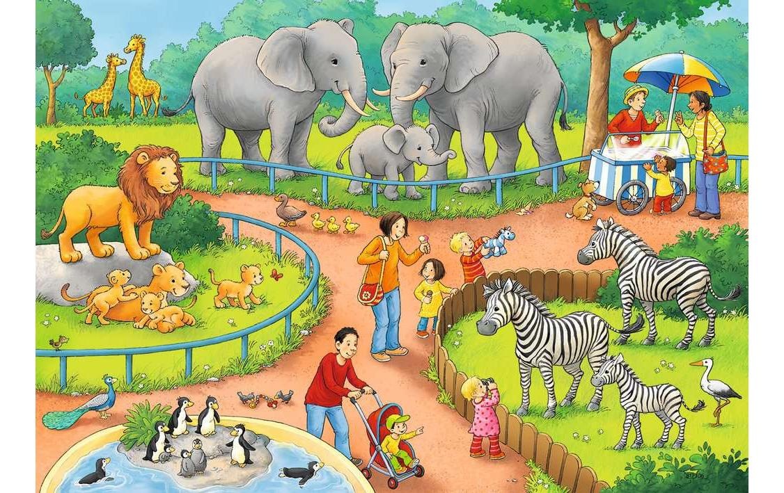 Ravensburger Puzzle »Ein Tag im Zoo«, (24 tlg.)