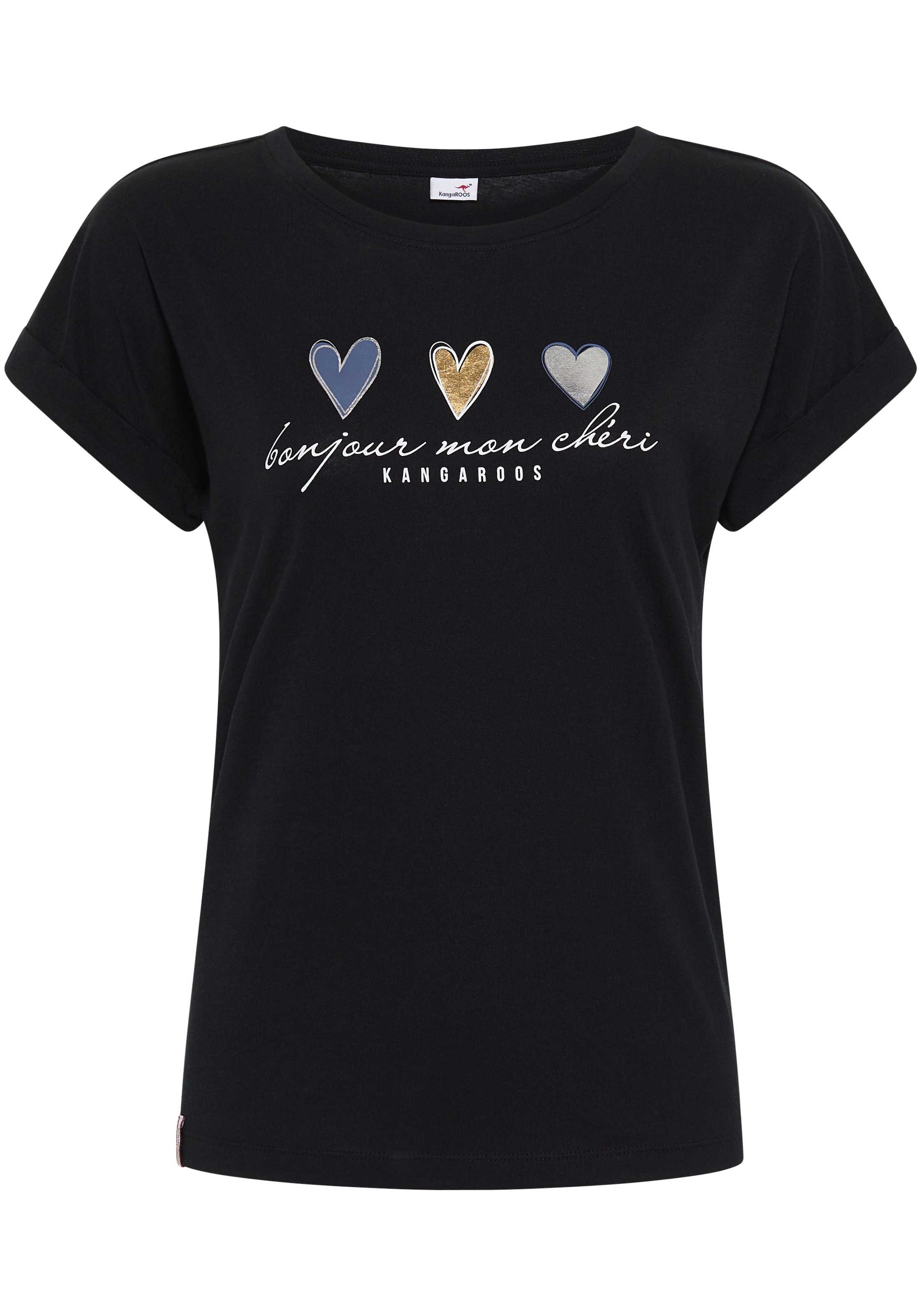 KangaROOS Kurzarmshirt, mit süssen Herz-Logodruck- NEUE-KOLLEKTION