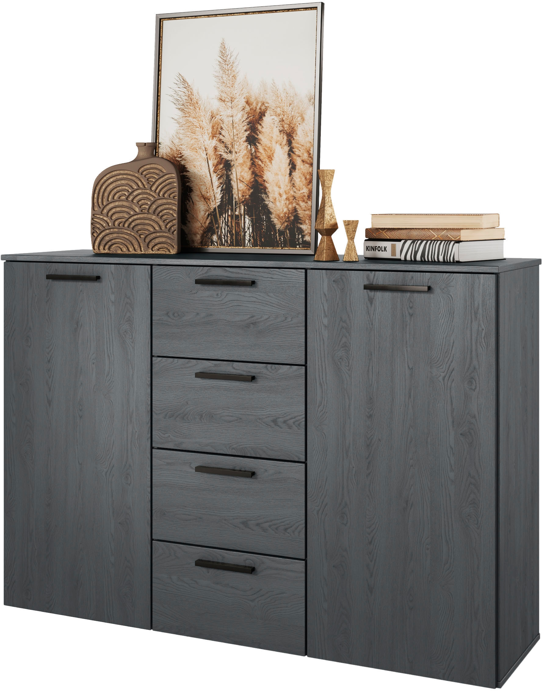 INOSIGN Kombikommode »Galaxy Breite 132 cm, zeitlose Schubladenkommode, Anrichte«, Sideboard, viel Stauraum 2-türig und mit 4 Schubladen