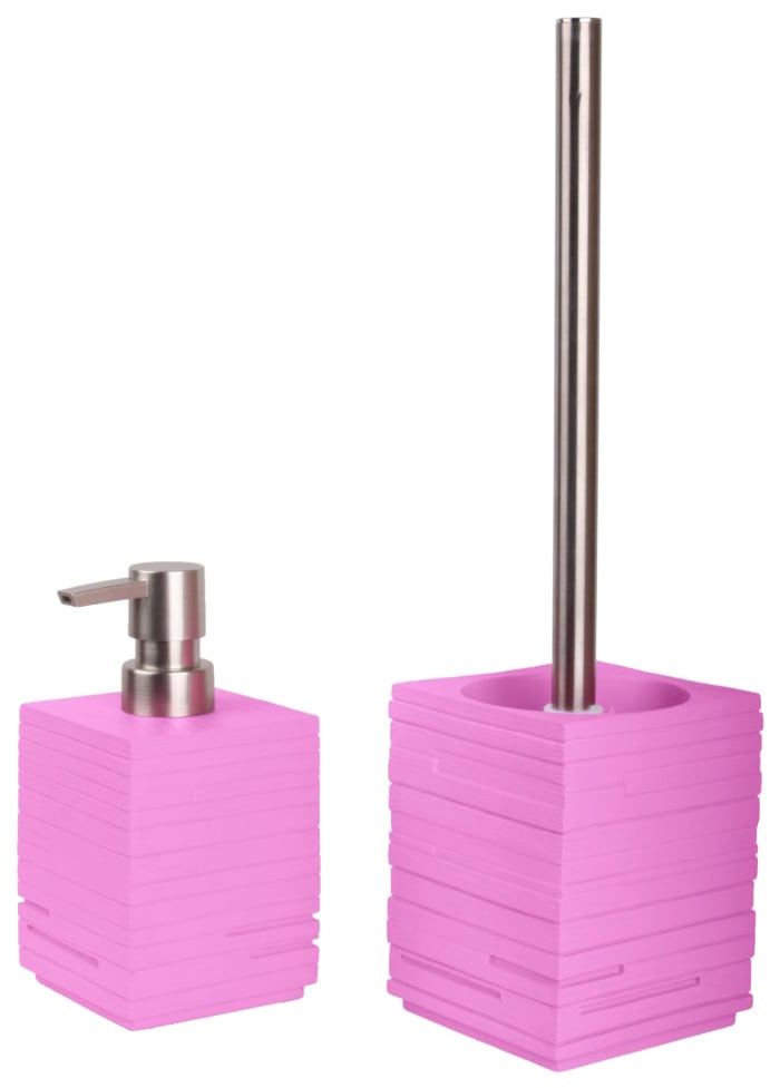 (Kombi-Set, aus und 2 Badaccessoire-Set auf Sanilo Entdecke Seifenspender Pink«, WC-Bürste, geriffelt »Calero bestehend tlg.),