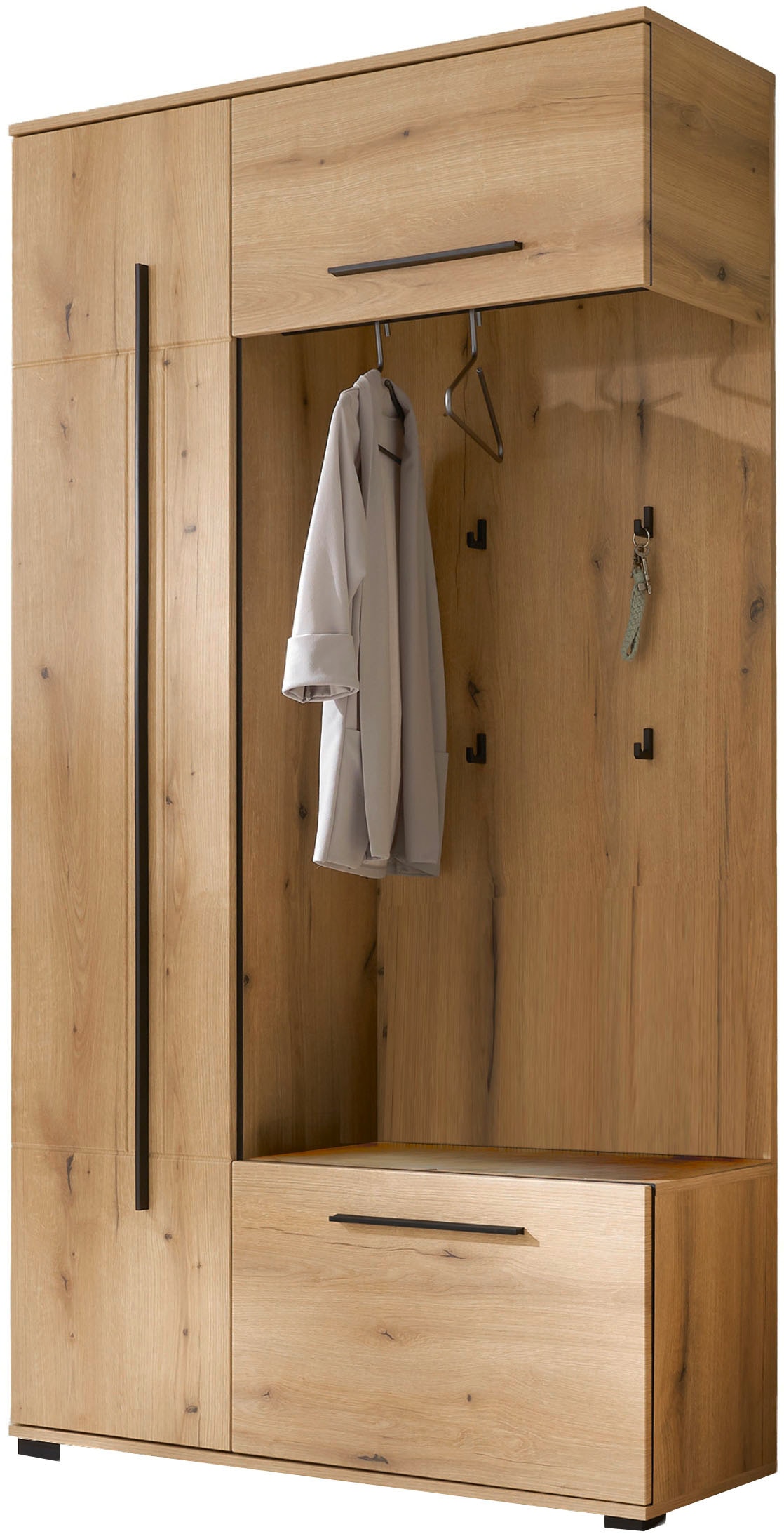 Home affaire Kompaktgarderobe »Cantara Flurgarderobe, modern, 2 Farben, 111 cm breit« vielseitig einsetzbar, unterschiedliche Stauraummöglichkeiten