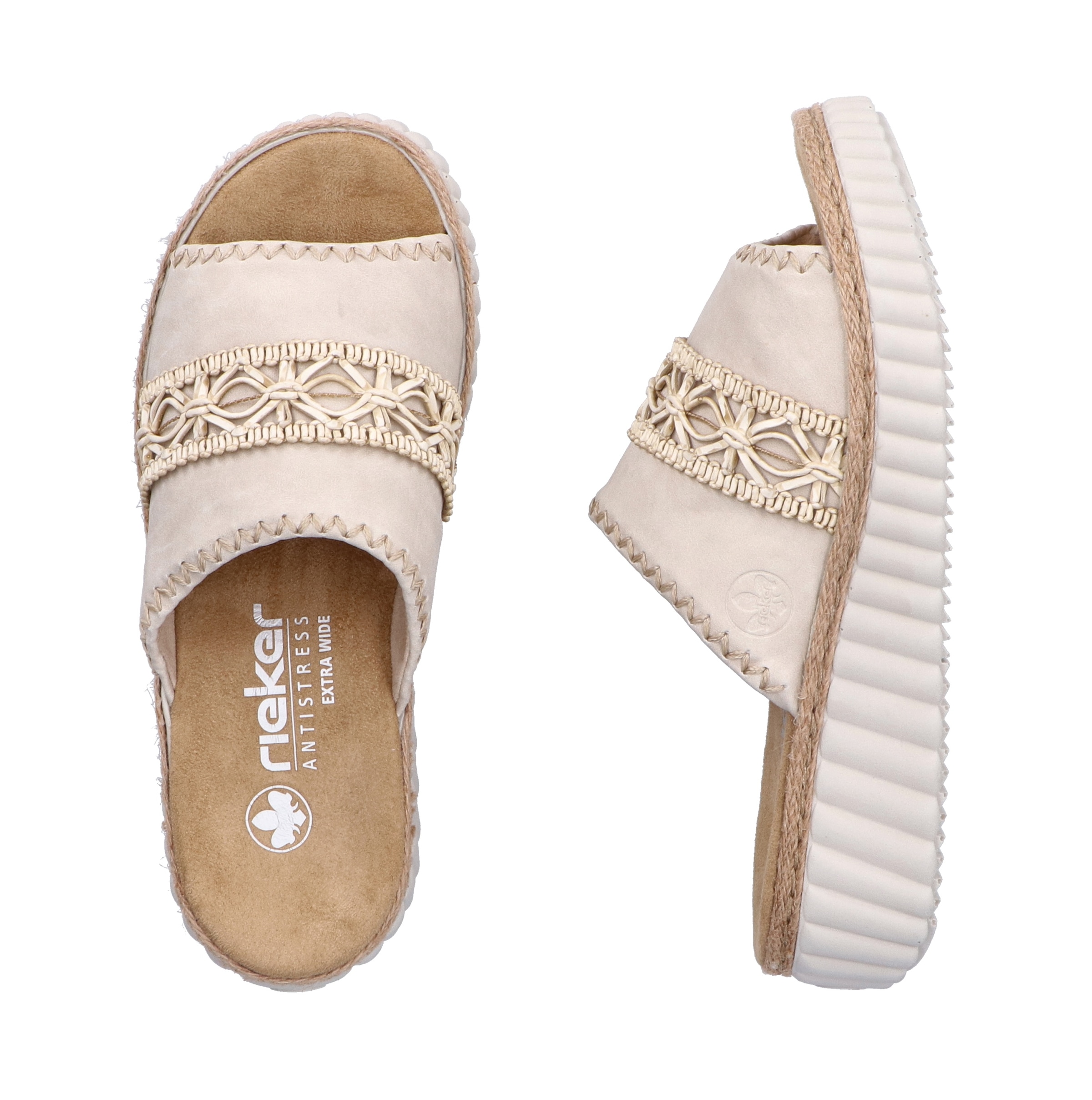 Rieker Pantolette  Sommerschuh, Strandschuh, Urlaubschuh, Hausschuh mit softer Innensohle