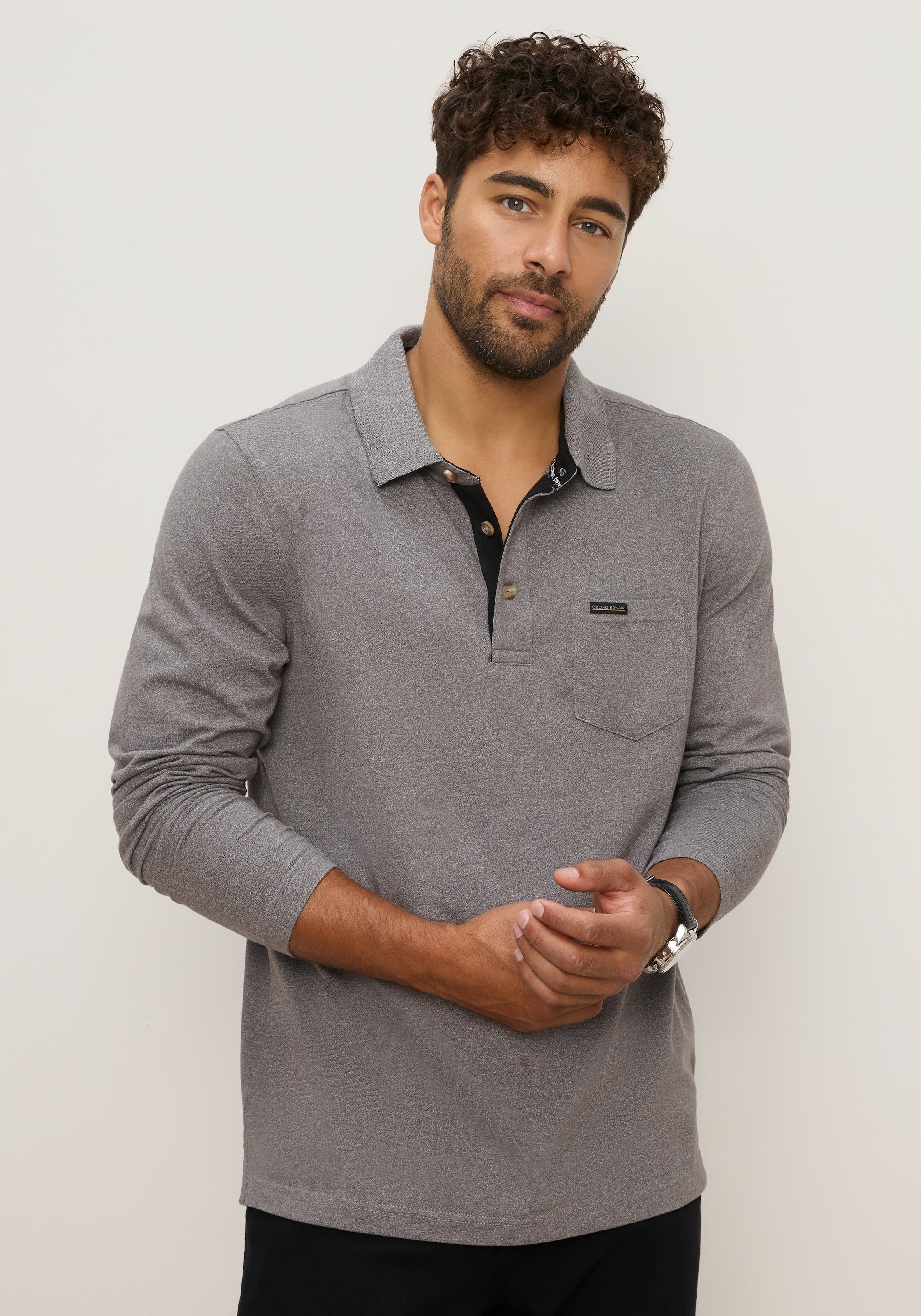 Image of Bruno Banani Langarm-Poloshirt Angenehm weiche Jersey-Qualität trifft auf klassischen Polo-Style