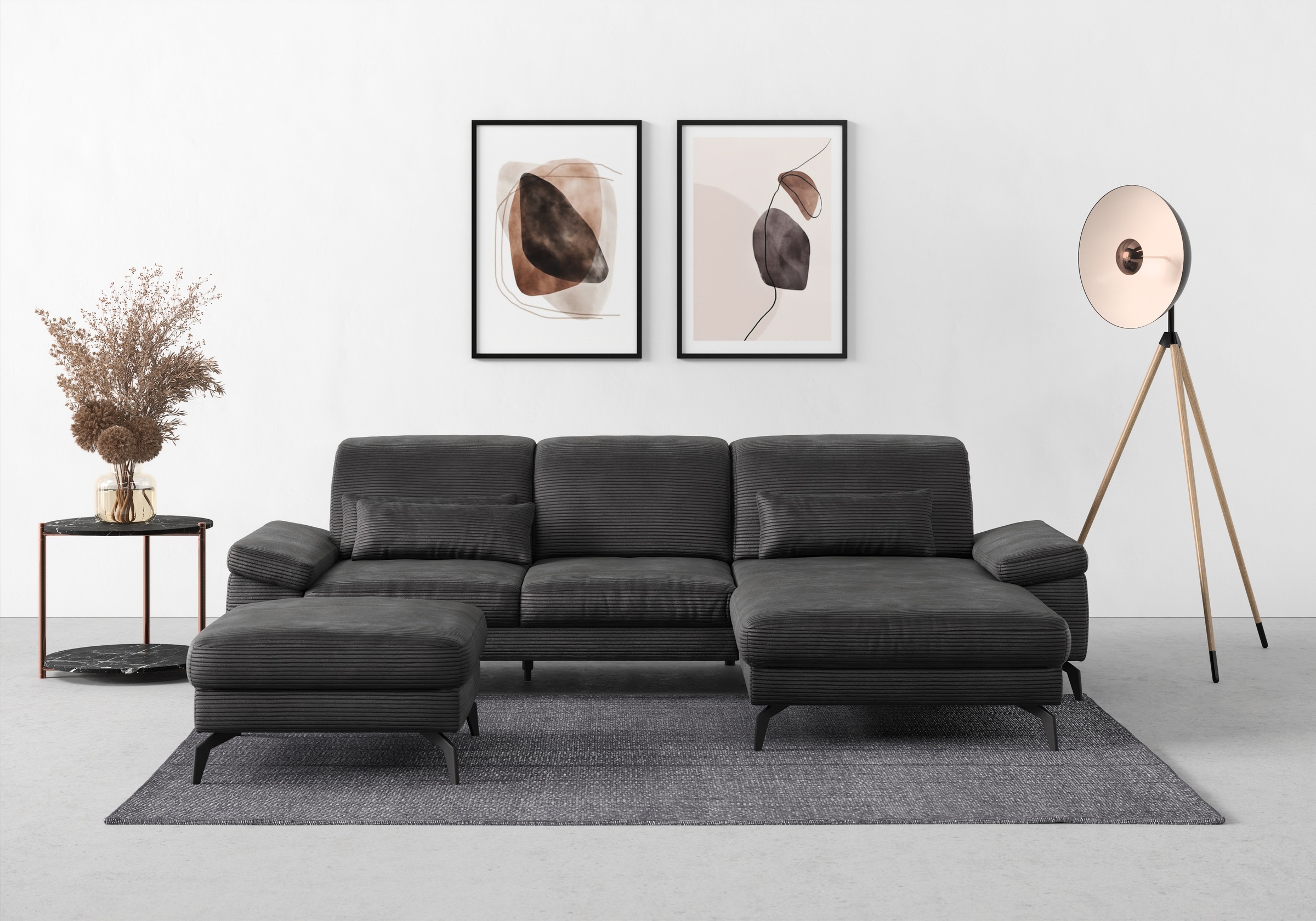 sit&more Ecksofa »Cabana L-Form«, Recamiere, wahlweise mit Sitztiefen-, Armlehnen- und Kopfteilfunktion
