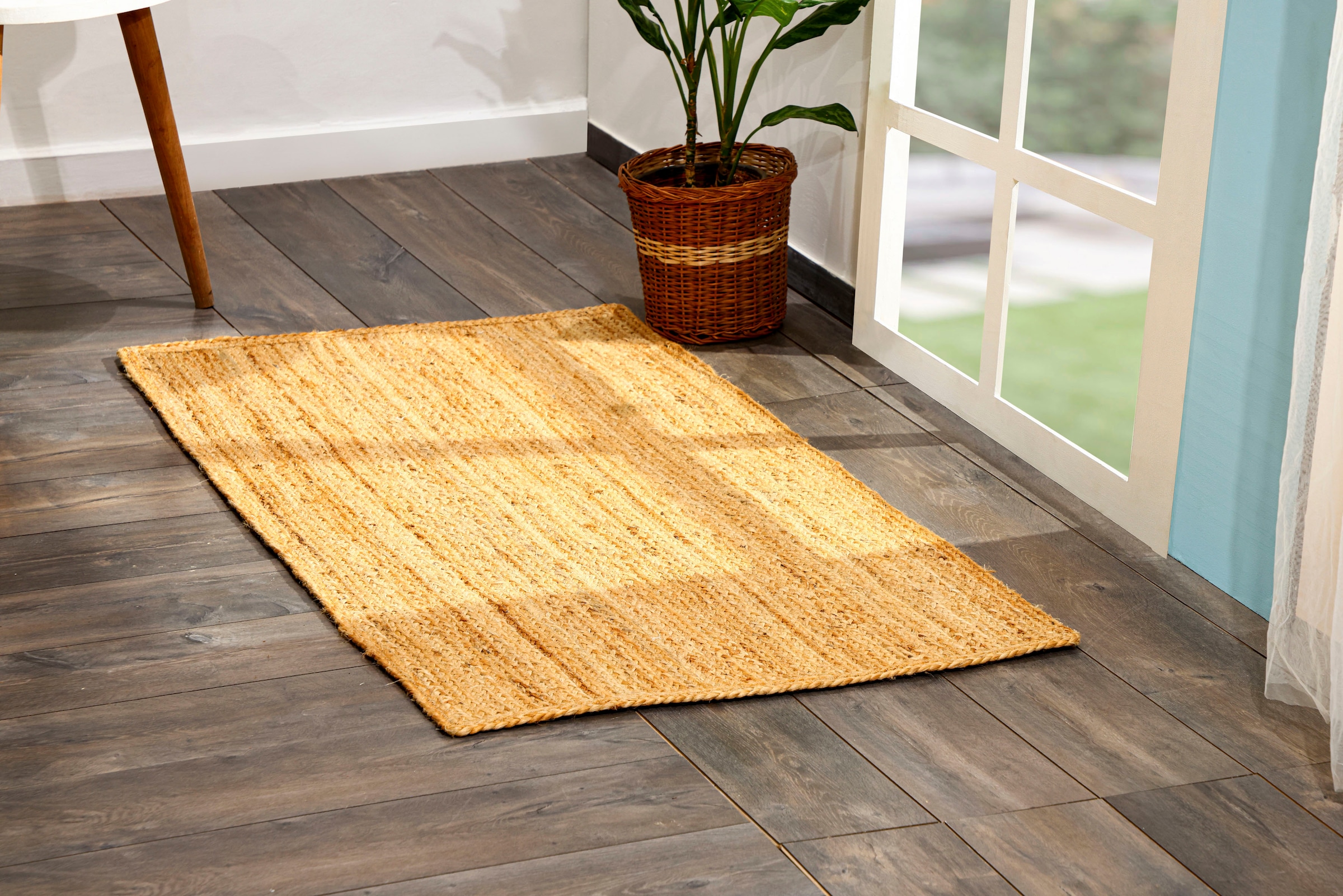 Myflair Möbel & Accessoires Läufer »Lola«, rechteckig, 10 mm Höhe, Juteteppich, Wendeteppich, handgeflochten, 100% Naturfaser, Boho-Style