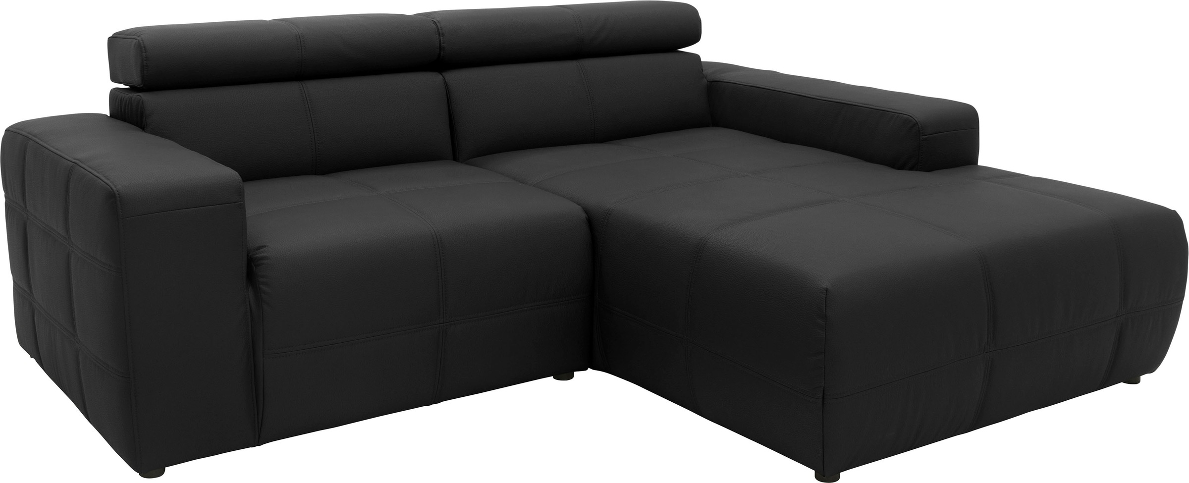 DOMO collection Ecksofa »Brandon, inkl. Kopfteilverstellung, B/T/H: 214/100/80 cm, L-Form«, Mit Kopfteilverstellung, auch in Leder und Cord, L-Form