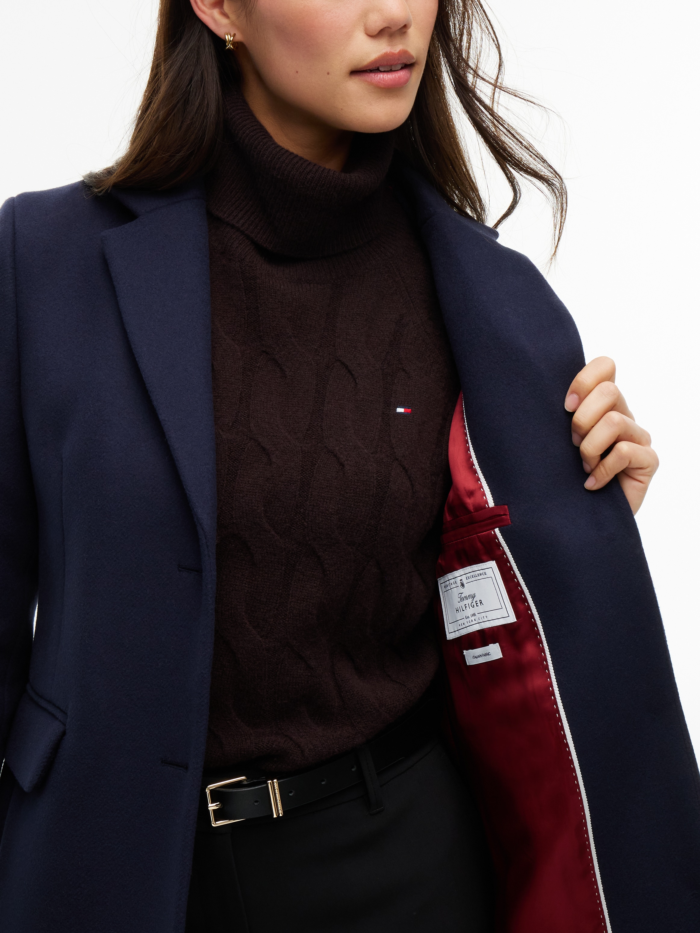 Tommy Hilfiger Kurzmantel »WOOL CLASSIC SB COAT« Materialmix, mit Wolle, auch in grossen Grössen