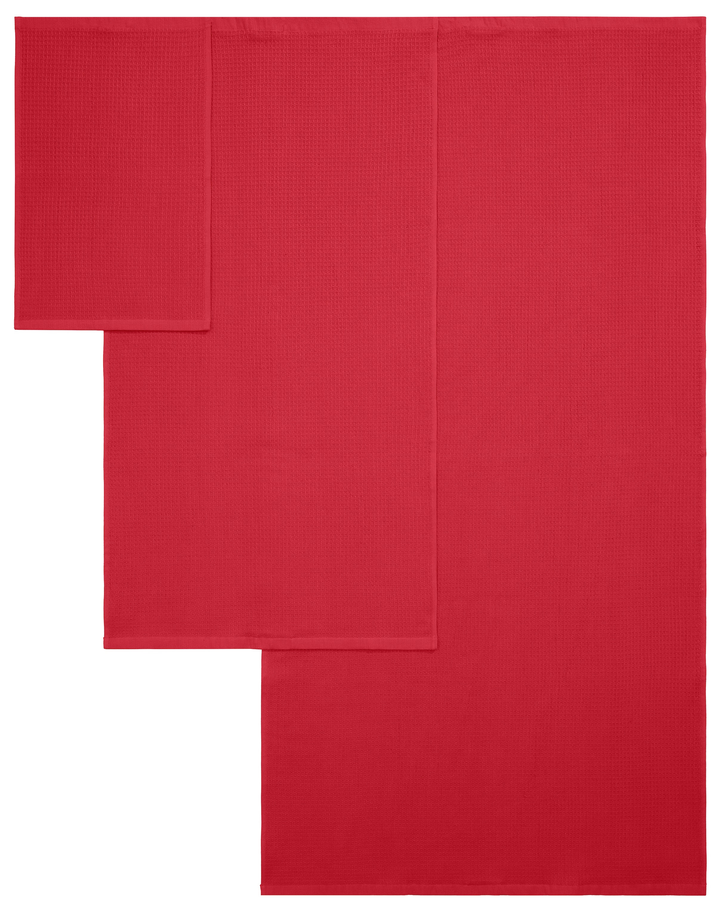 KangaROOS Handtuch Set »Cassidy, Handtuch in Premium Qualität, 500 gr/m², Waffeloptik« Duschtücher, Handtücher, Gästetücher, 100% Baumwolle, 5 Jahre Garantie