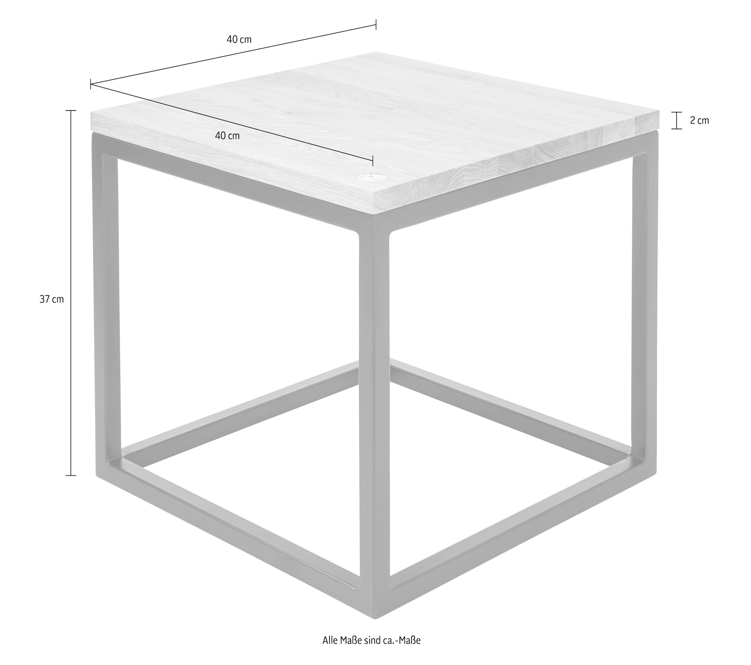 Home affaire Couchtisch »Voorst« aus massiver Eiche und Metallgestell