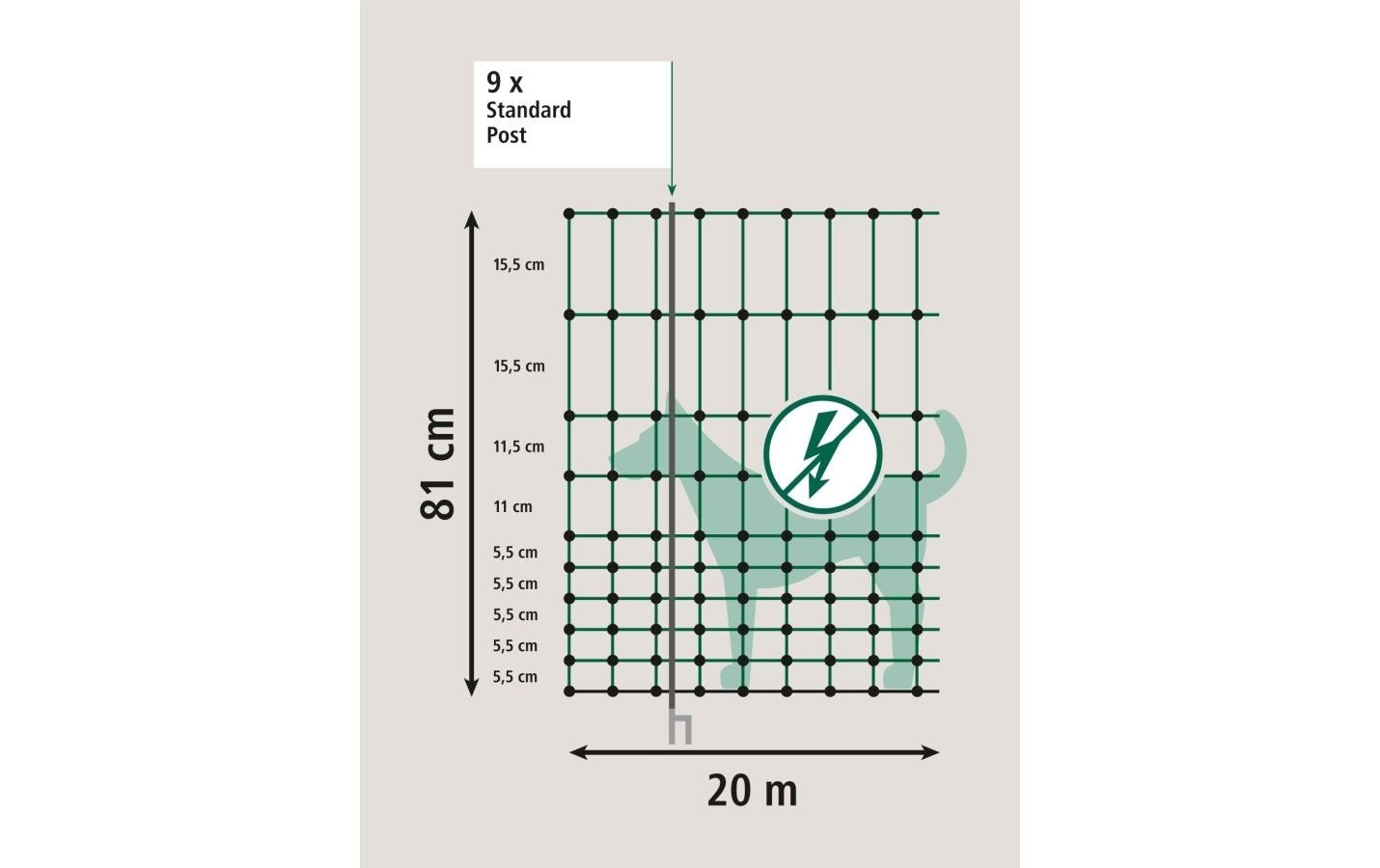 Kerbl Hundegitter »mit Einzelspitze 20 m«