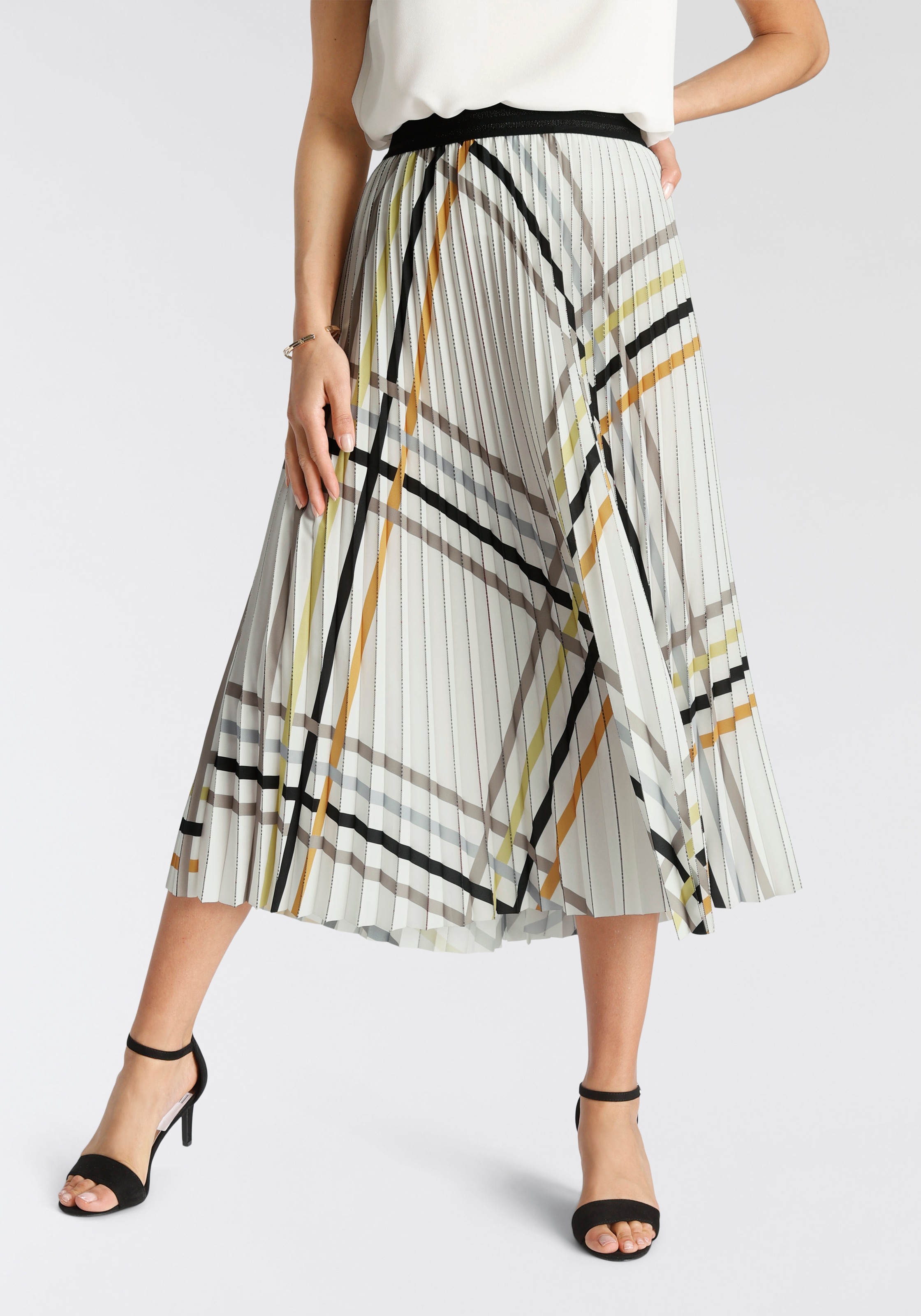 Image of select! By Hermann Lange Plisseerock, aus Chiffon mit Streifenmuster bei Ackermann Versand Schweiz