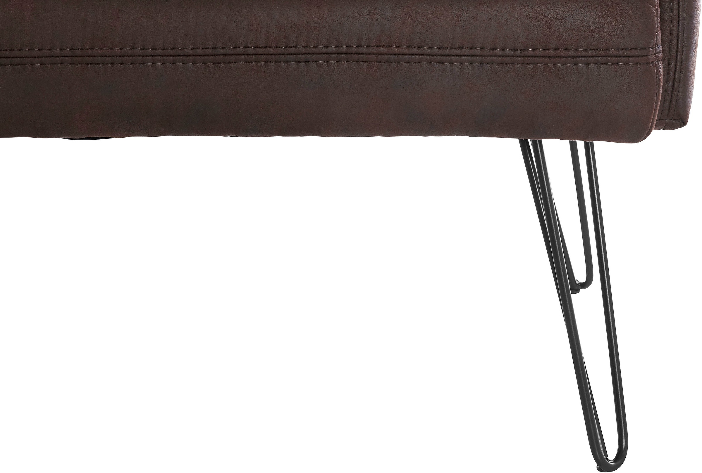 exxpo - sofa fashion Eckbank »Doppio, Chesterfield Optik, komfortabel und bequem, hohe Designfüsse«, Frei im Raum stellbar