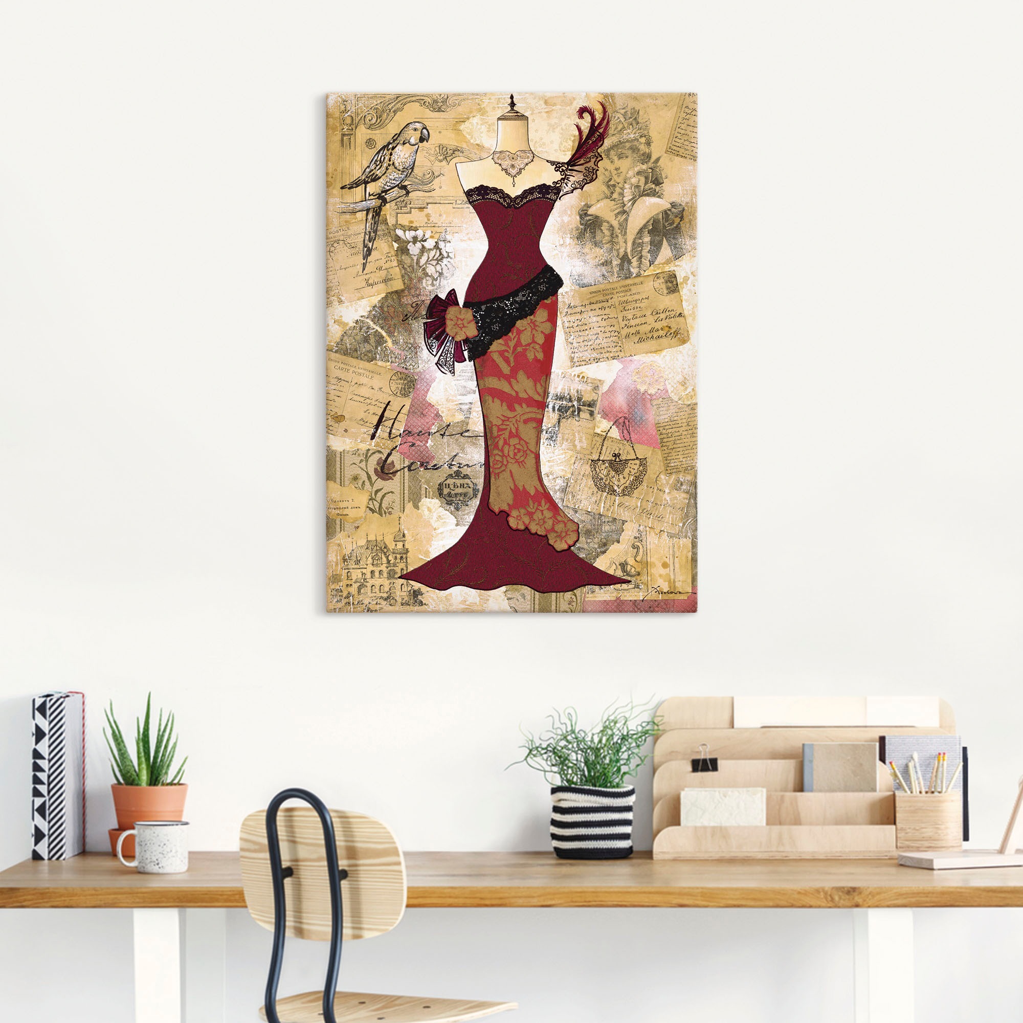 Artland Wandbild »Antikes Kleid - Collage«, Mode, (1 St.), als Alubild, Outdoorbild, Leinwandbild, Poster in verschied. Grössen