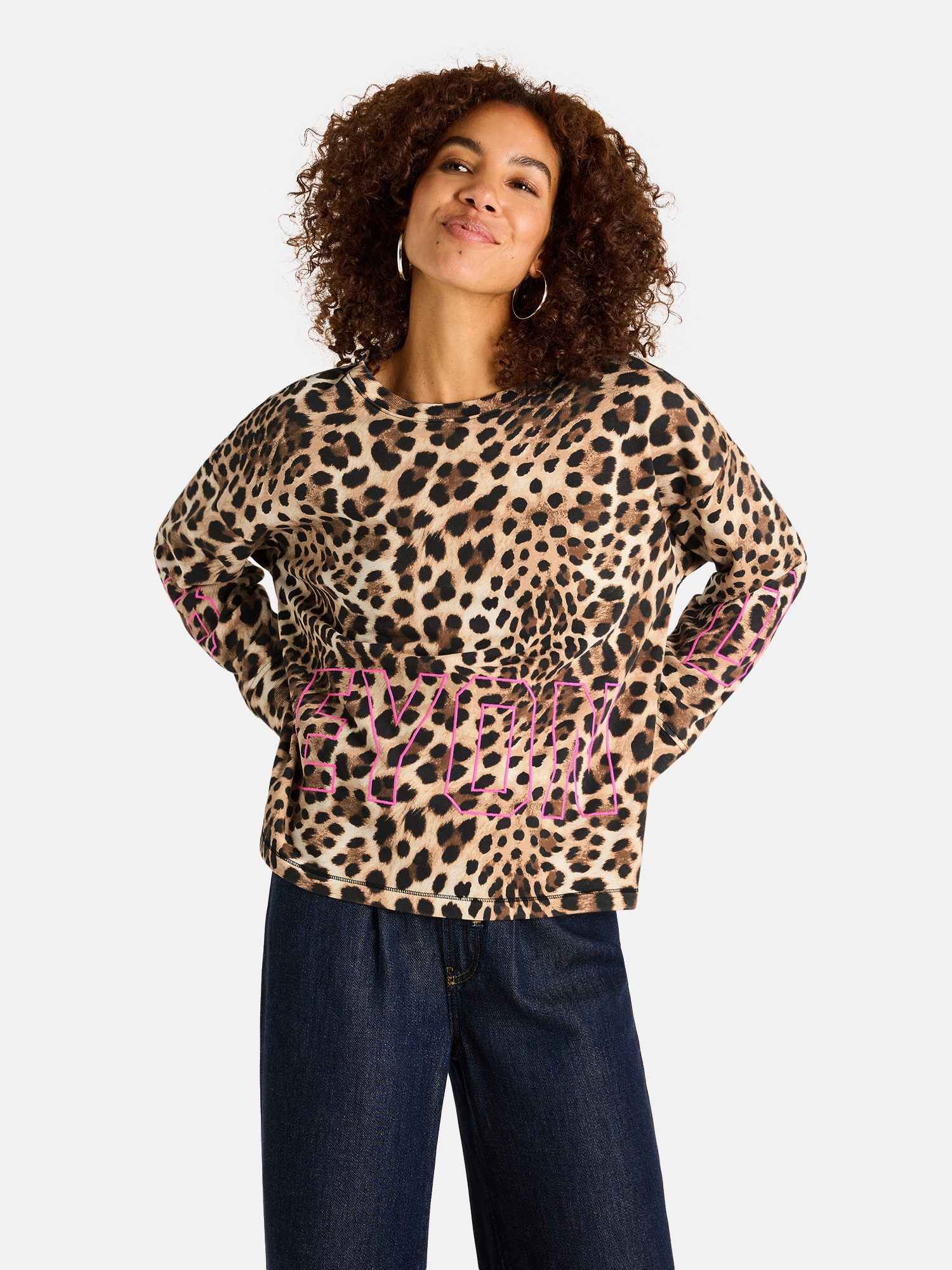 Image of Lieblingsstück Sweater "SuleL", mit gesticktem Schriftzug, lockere Passform