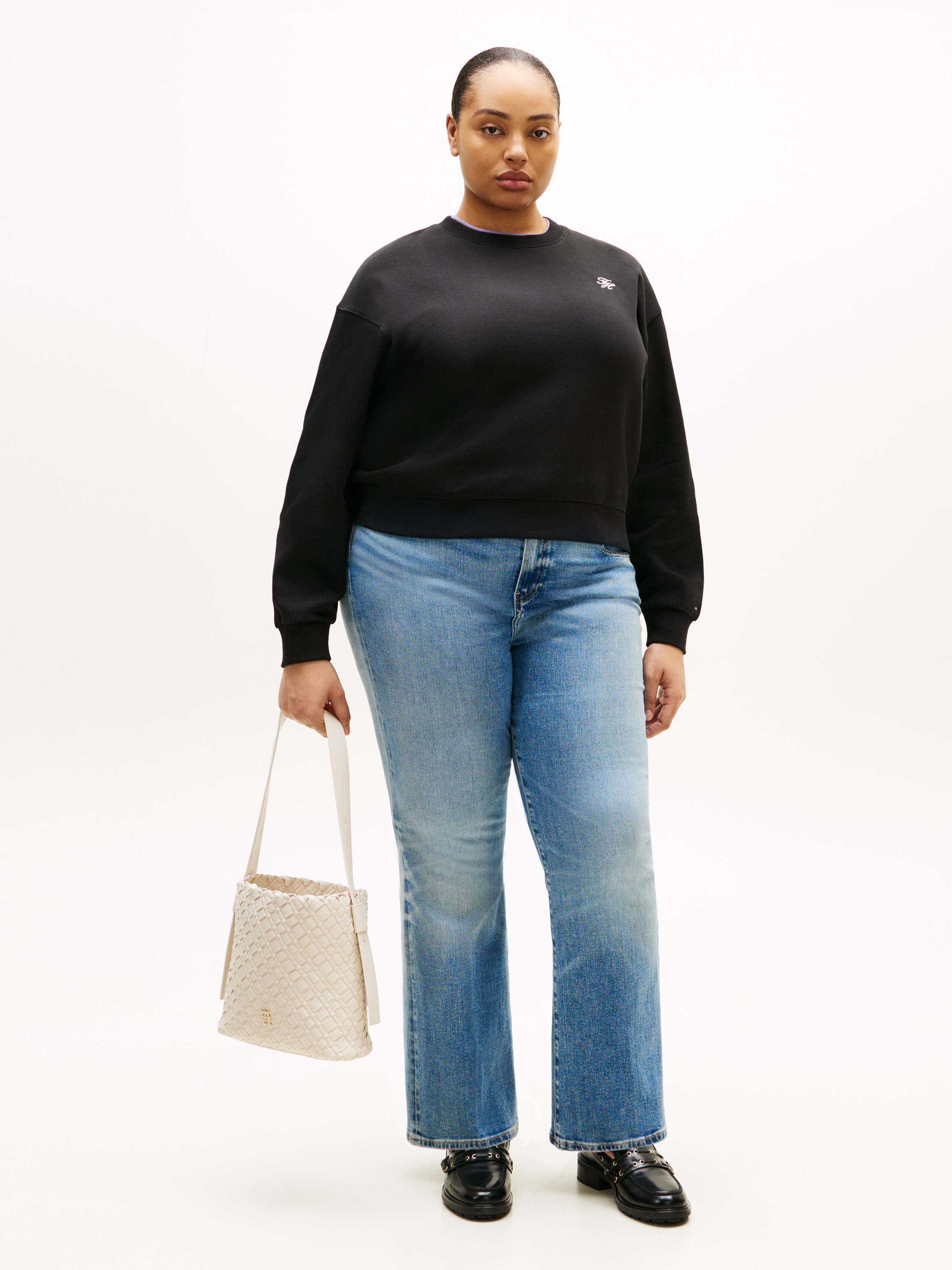 Tommy Hilfiger Curve Sweatshirt »CRV TH SCRIPT REG FLEECE SWTSRT«, in grossen Grössen
