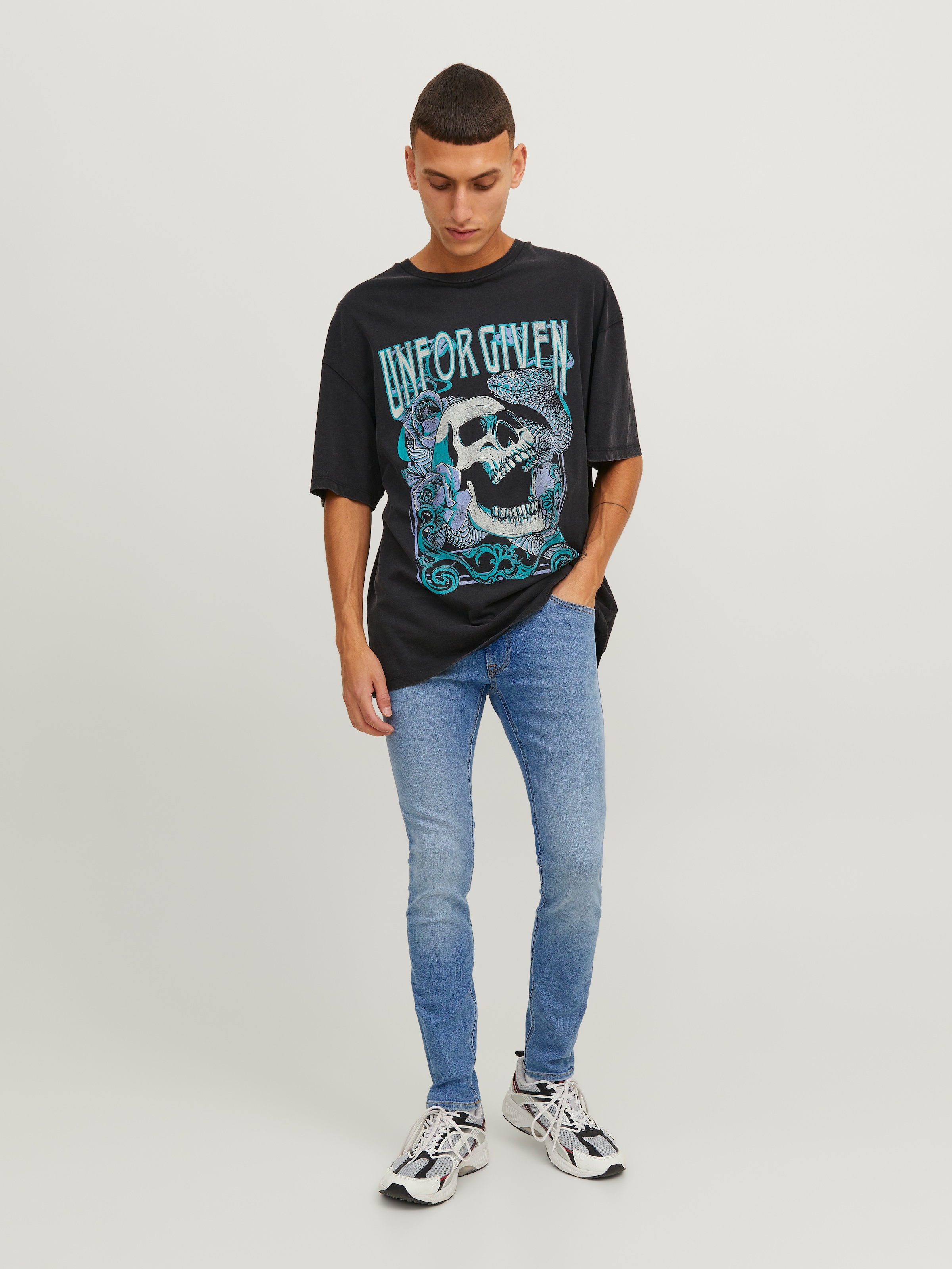 Jack & Jones Skinny-fit-Jeans »JJILIAM  Skinny Jeans mit Used-Waschung für schlanke Silhouette« Abriebeffekte, modisch, skinny fit, Baumwollmischung,