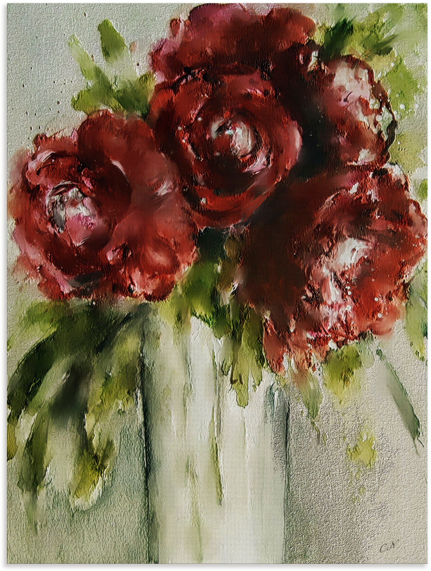 Image of Artland Wandbild »Pfingstrosen in Vase«, Blumenbilder, (1 St.), in vielen Grössen & Produktarten - Alubild / Outdoorbild für den Aussenbereich, Leinwandbild, Poster, Wandaufkleber / Wandtattoo auch für Badezimmer geeignet bei Ackermann Versand Schweiz