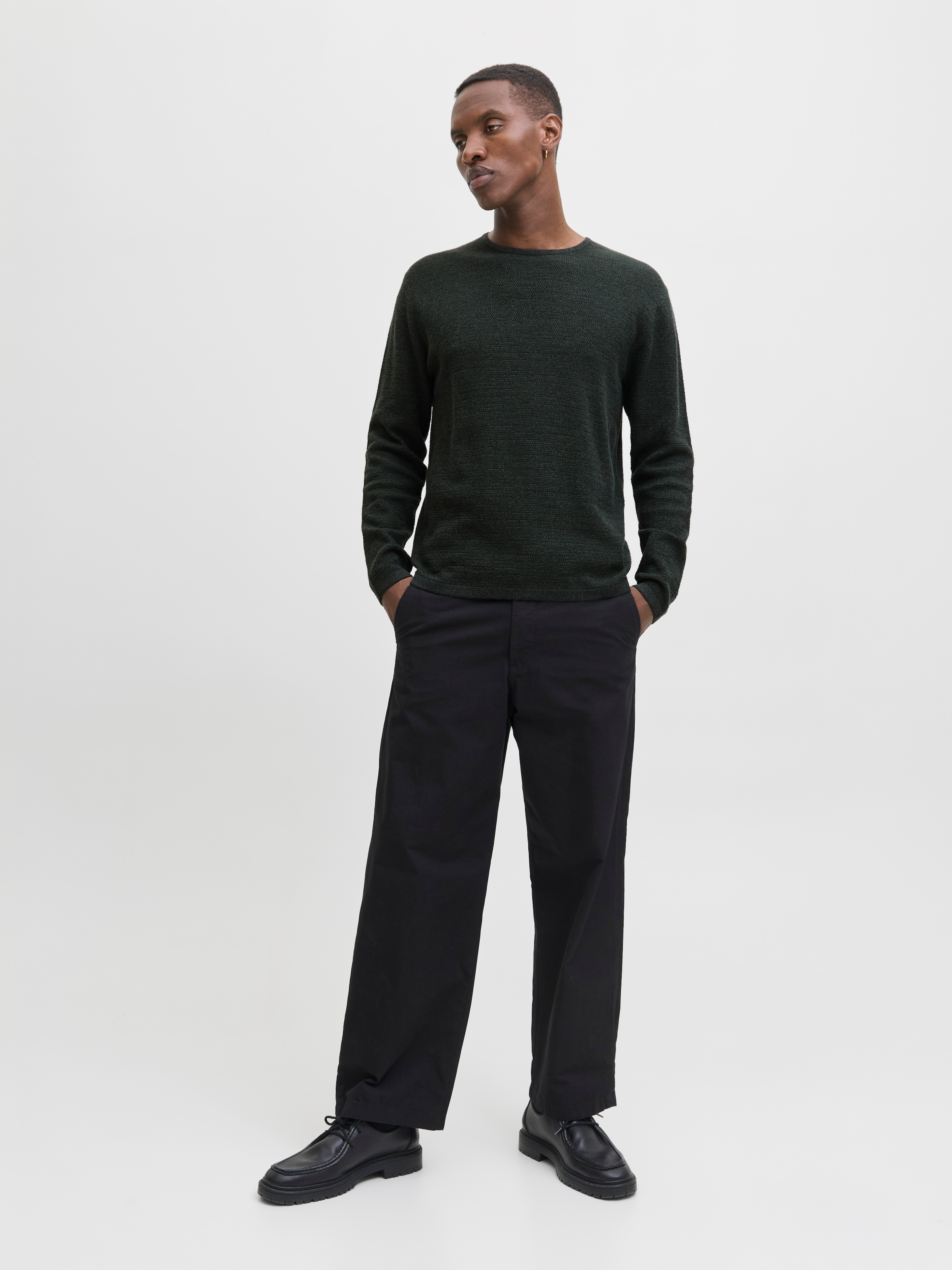Jack & Jones Pull à col rond »JJEGEORGE KNIT CREW NECK NOOS« mit Strick Optik