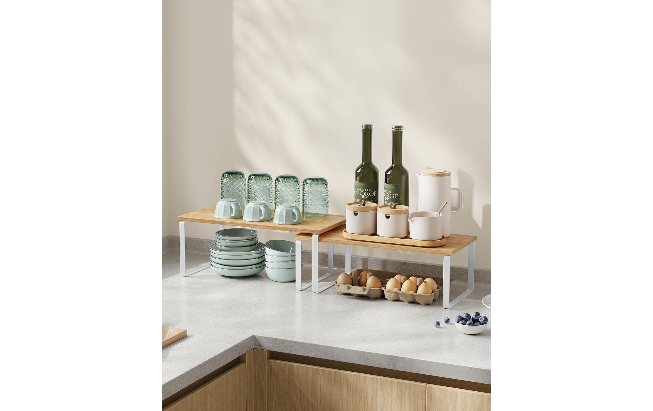 SONGMICS Étagère de cuisine »Lagerregal Nature-Weiss«