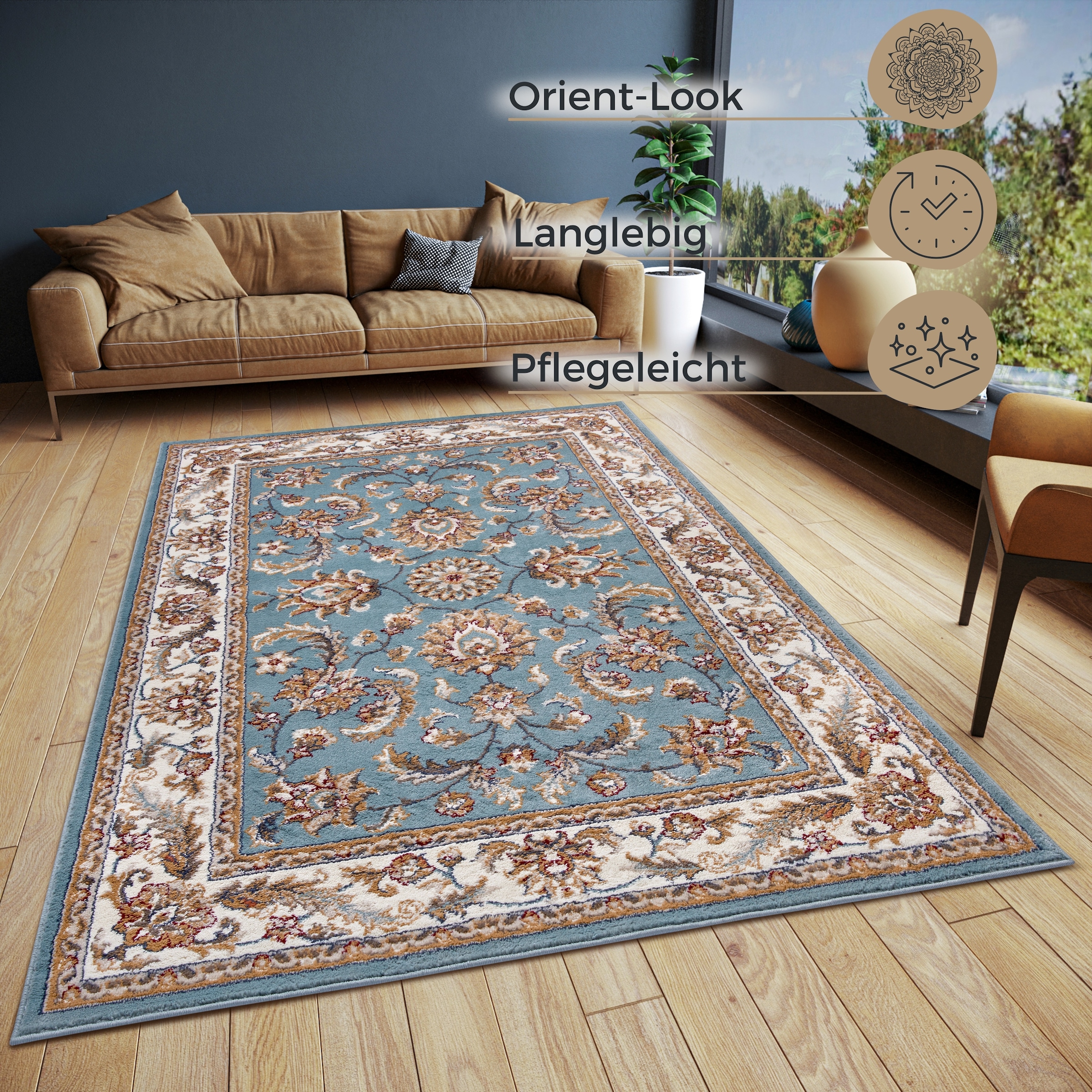 HANSE Home Teppich »Reni«, rechteckig, 8 mm Höhe, Läufer, Orientalisch, Kurzflor, Wohnzimmer, Schlafzimmer, Esszimmer