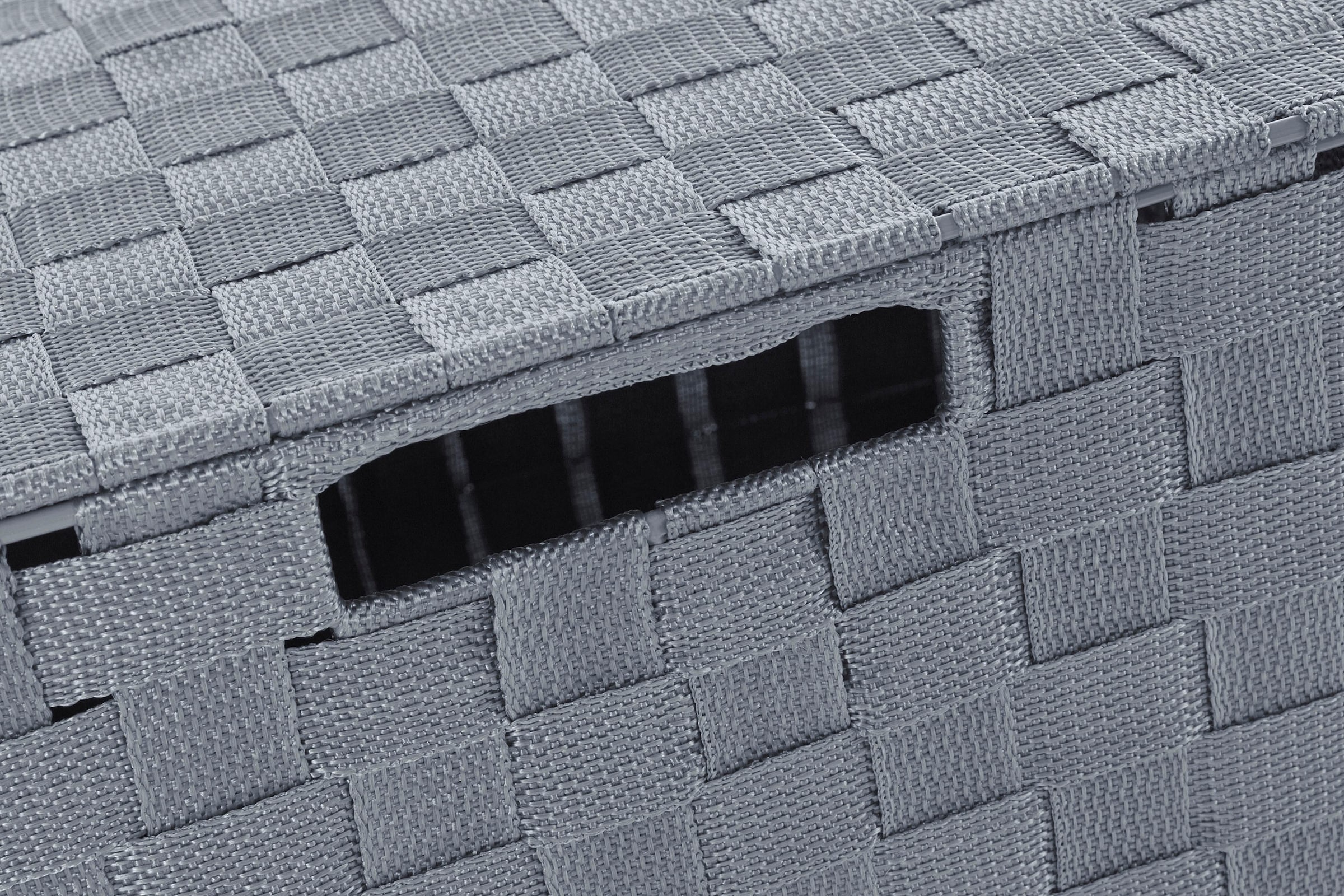 locker Wäschekorb, aus Nylon und Metall