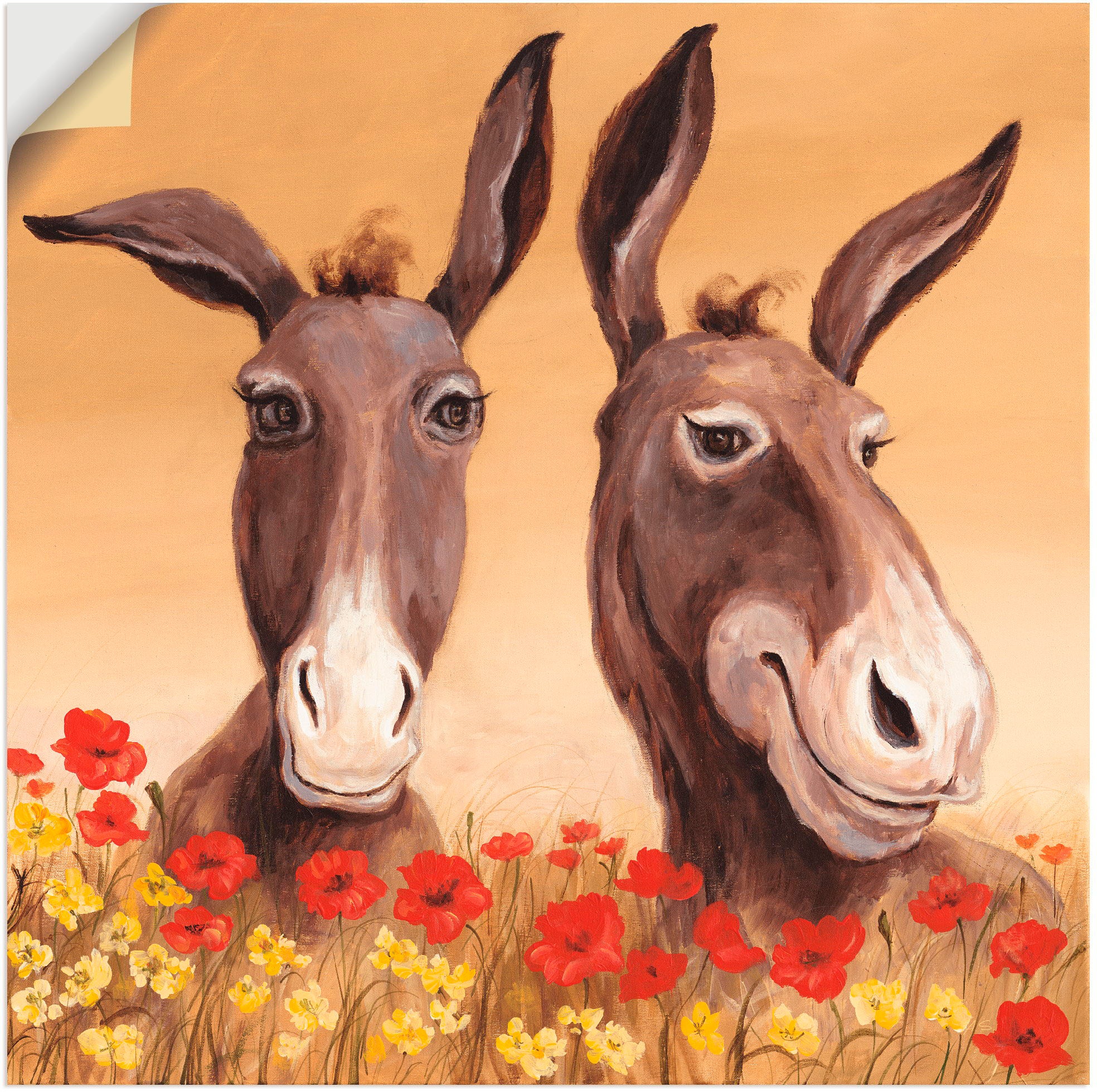 Image of Artland Wandbild »Esel«, Haustiere, (1 St.), in vielen Grössen & Produktarten - Alubild / Outdoorbild für den Aussenbereich, Leinwandbild, Poster, Wandaufkleber / Wandtattoo auch für Badezimmer geeignet bei Ackermann Versand Schweiz