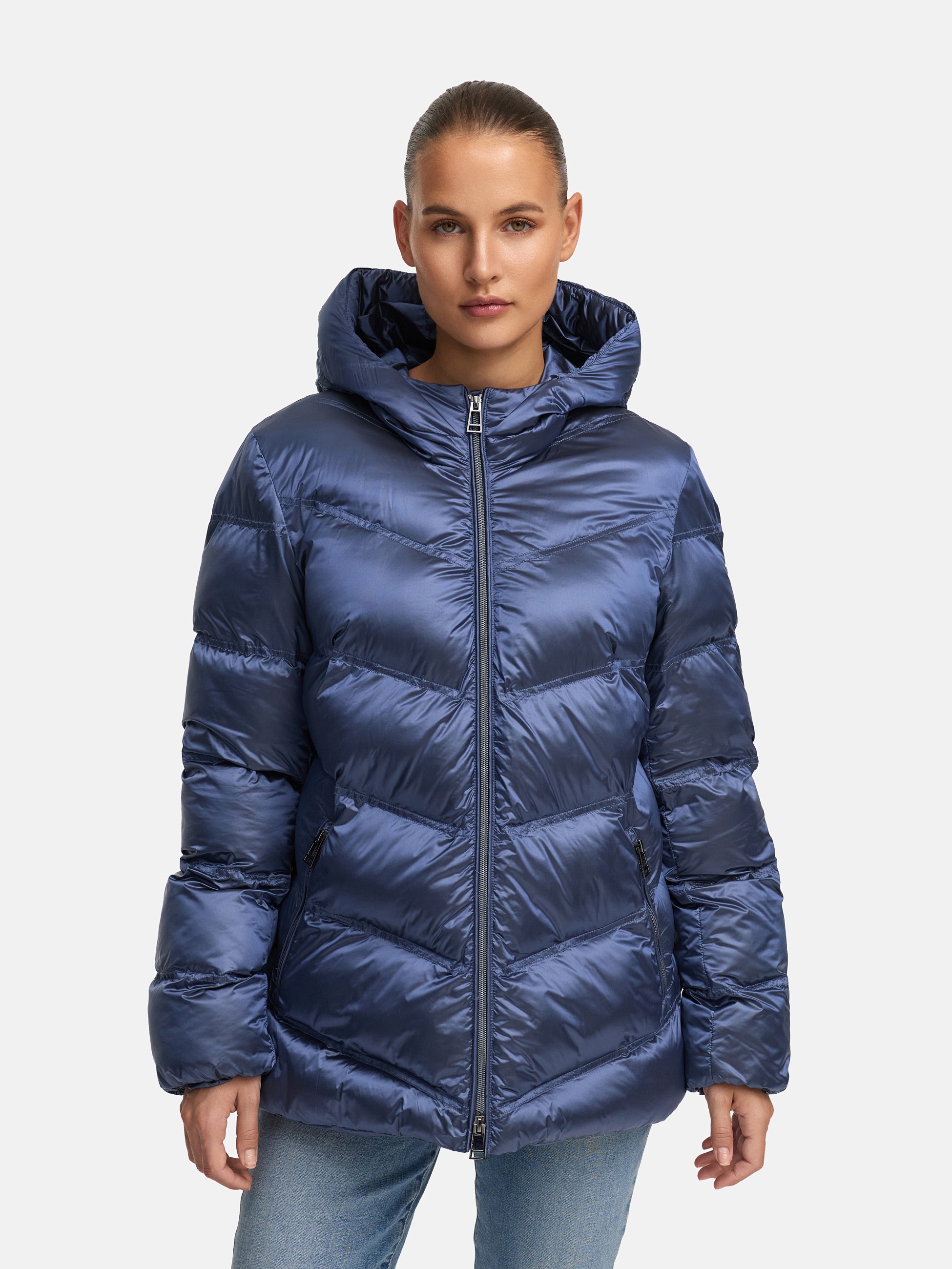 Image of MANISA Winterjacke mit Kapuze mit Stehkragen, Kapuze und elastischem Ärmelsaum