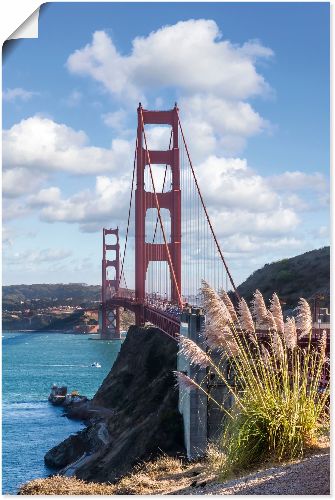 Image of Artland Wandbild »SAN FRANCISCO Golden Gate Bridge«, San Francisco, (1 St.), in vielen Grössen & Produktarten - Alubild / Outdoorbild für den Aussenbereich, Leinwandbild, Poster, Wandaufkleber / Wandtattoo auch für Badezimmer geeignet bei Ackermann Versan