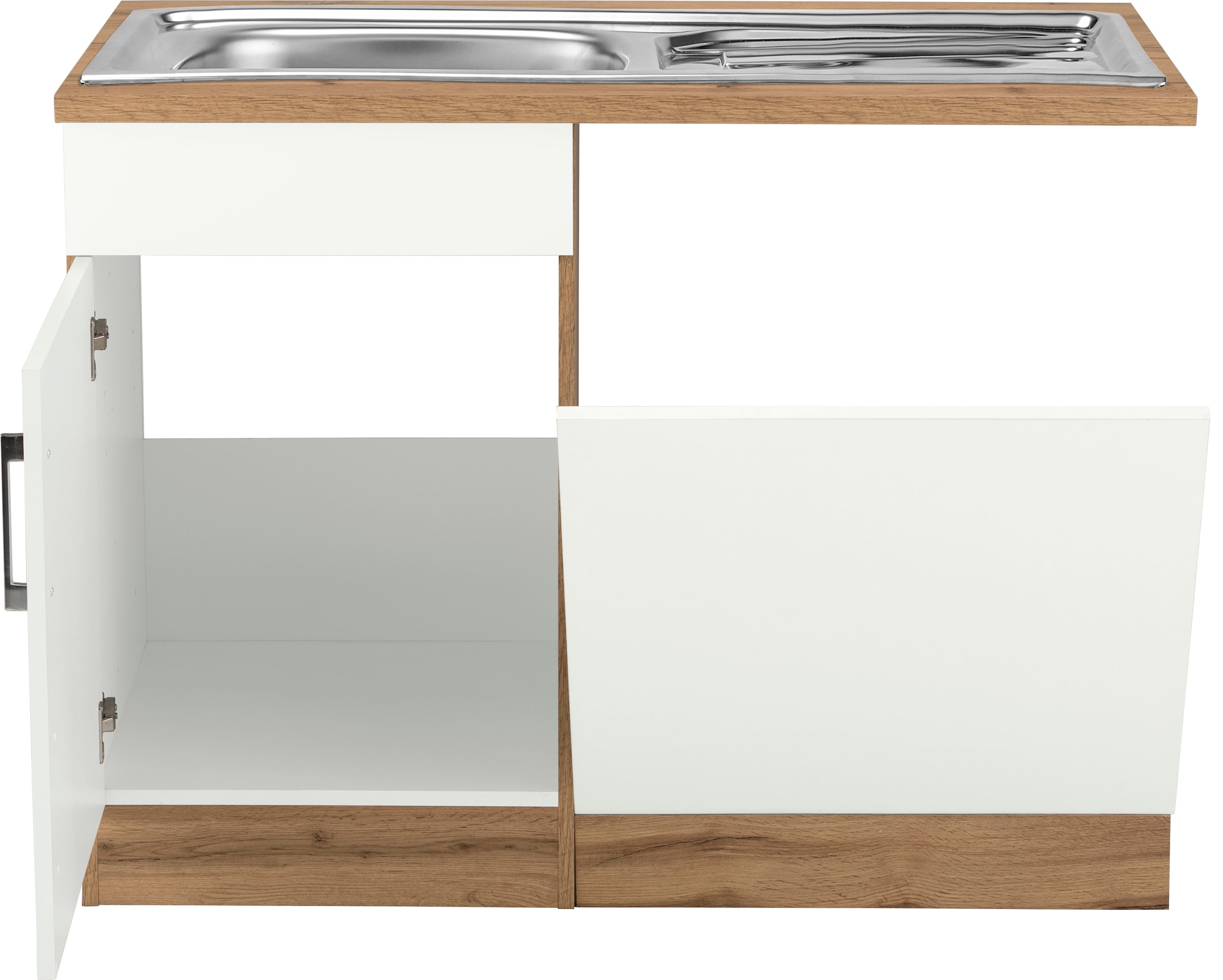 KOCHSTATION Meuble évier »KS-Colmar« 110 cm, façade et plinthe pour lave-vaisselle semi-intégré